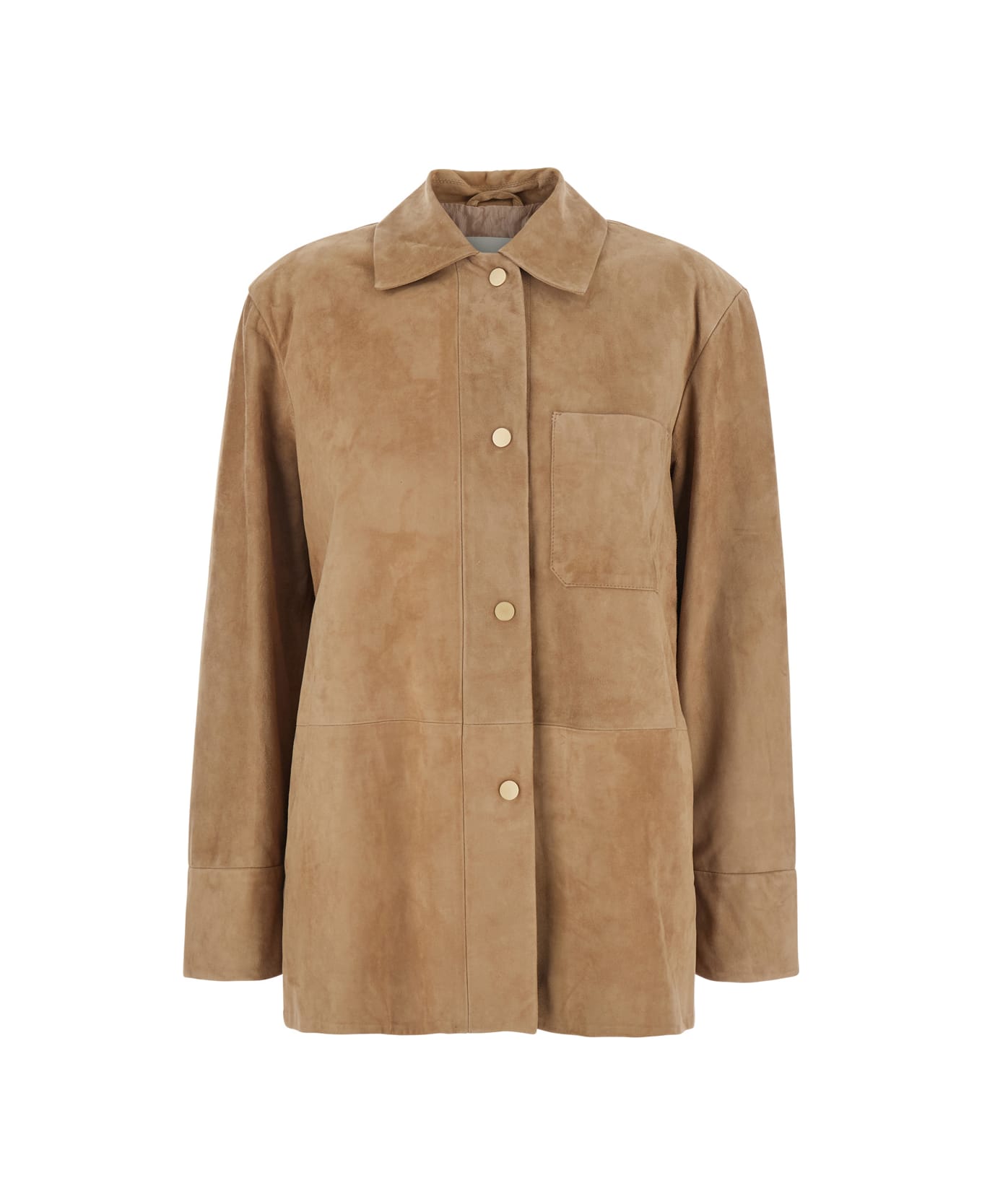 
S Max Mara 
fresia
 Beige Jacket With Classic Collar In Suede Woman - Beige