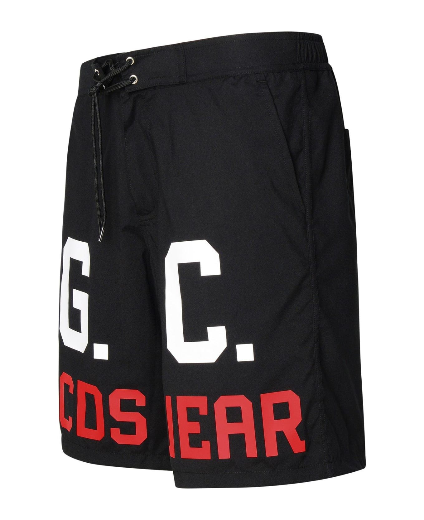 GCDS Logo-printed Swim Shorts - BLACK