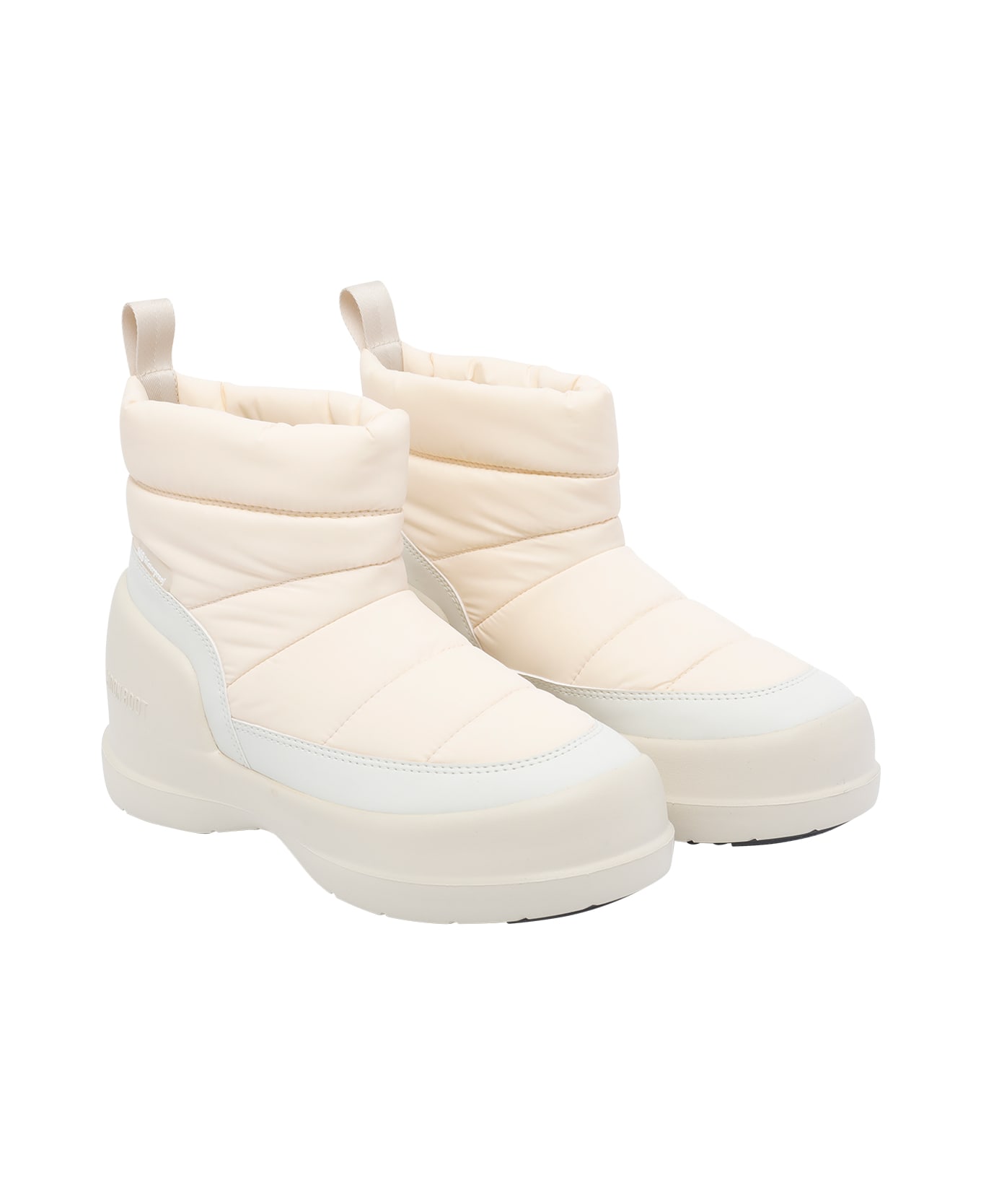 Moon Boot Mezzaluna Puffy Cream Booties - White