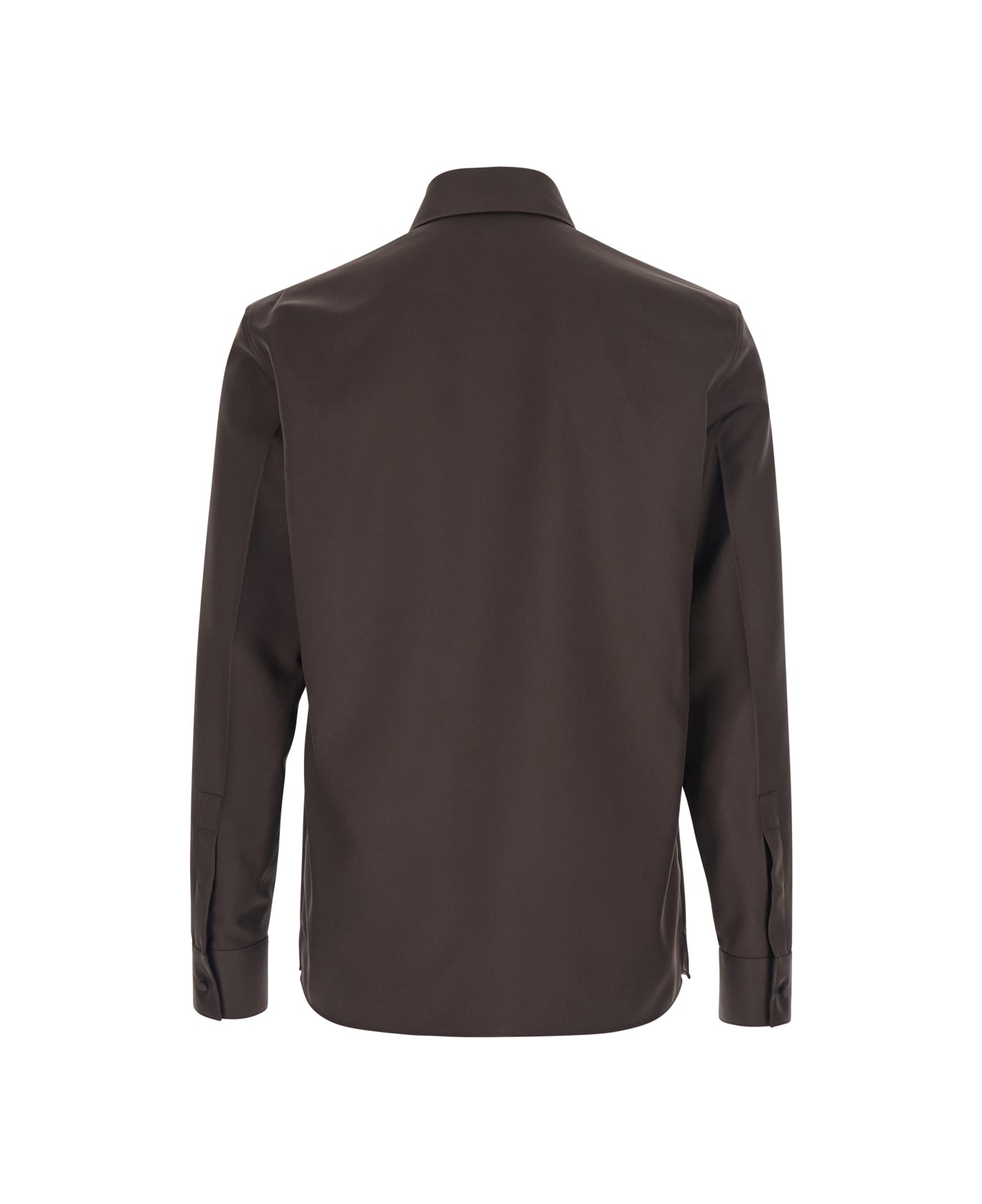 Gucci Brown Shirt With Classic Collar And Horsebit On The Front In Cotton Blend And Fabric Man - BROWN