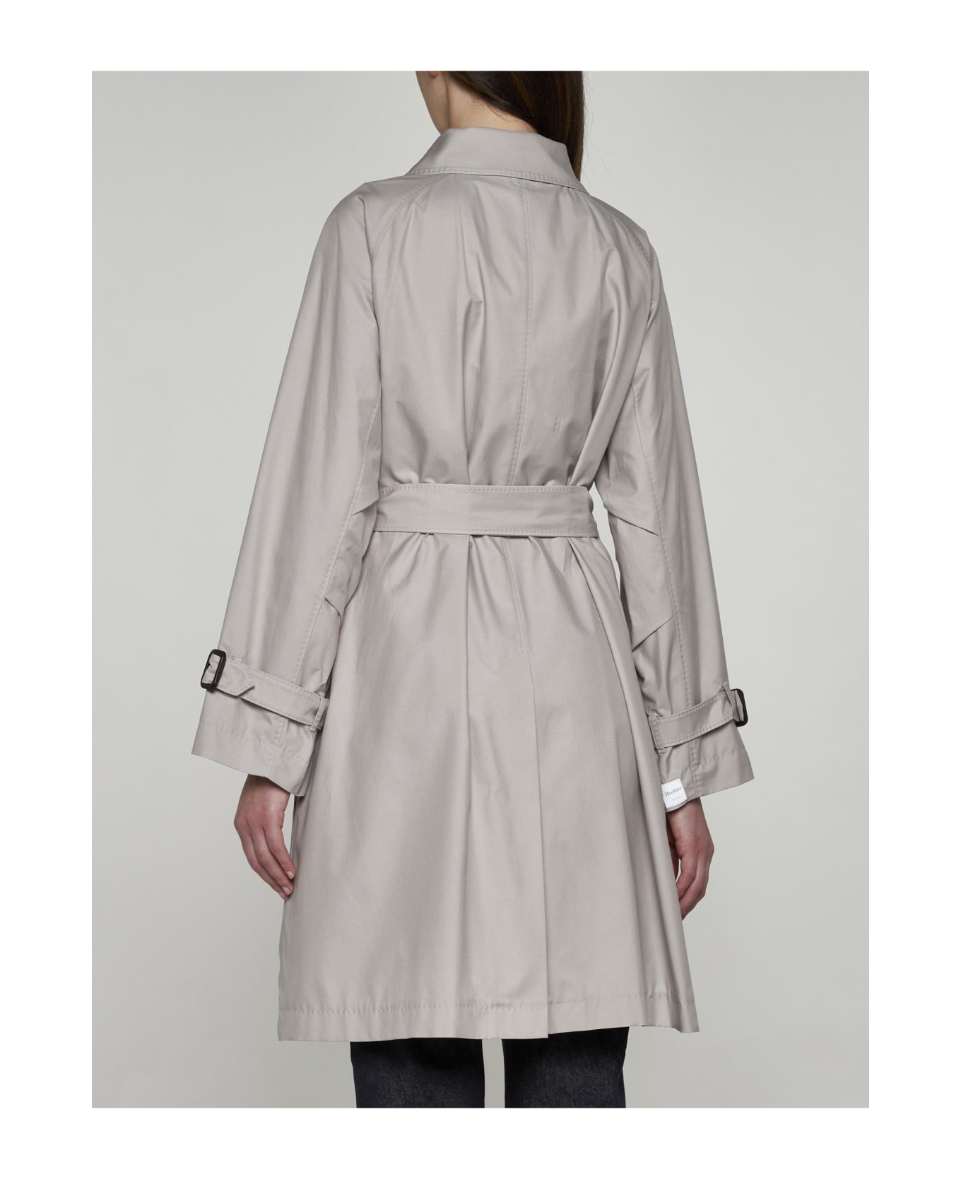 Max Mara The Cube Cotton-blend Double-breasted Trench Coat - NEUTRALS レインコート