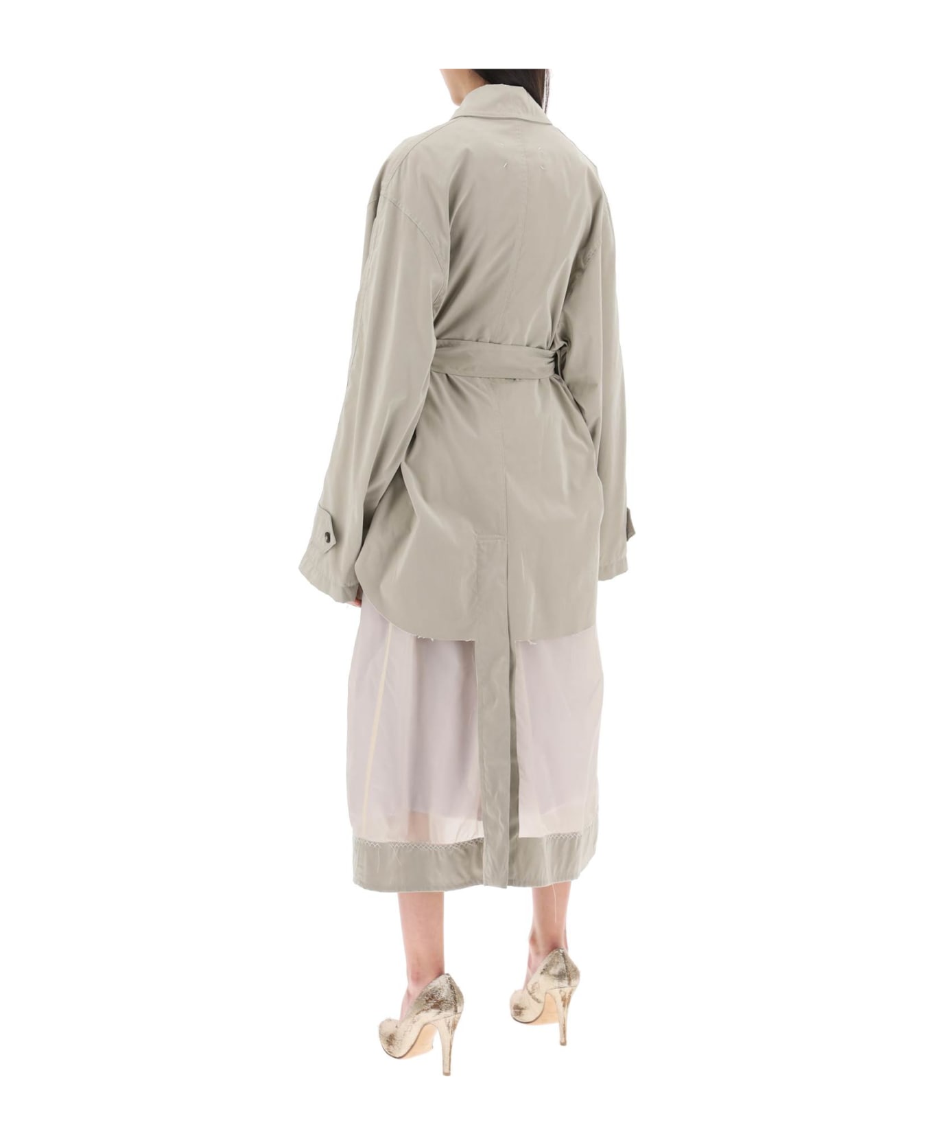 Maison Margiela Reversible Trench Coat With Dã©co - SAND