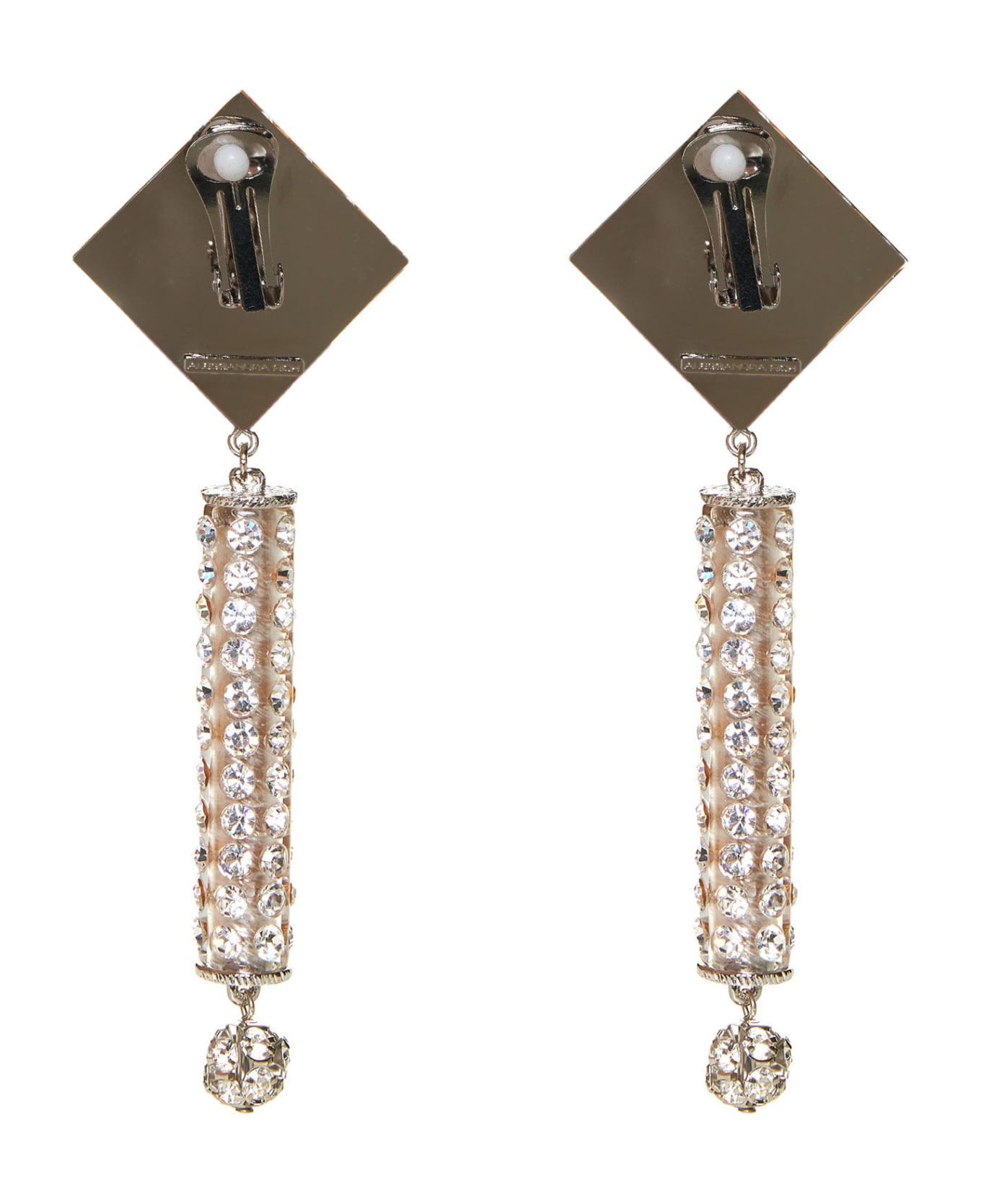 Alessandra Rich Crystal Earrings - Cry silver
