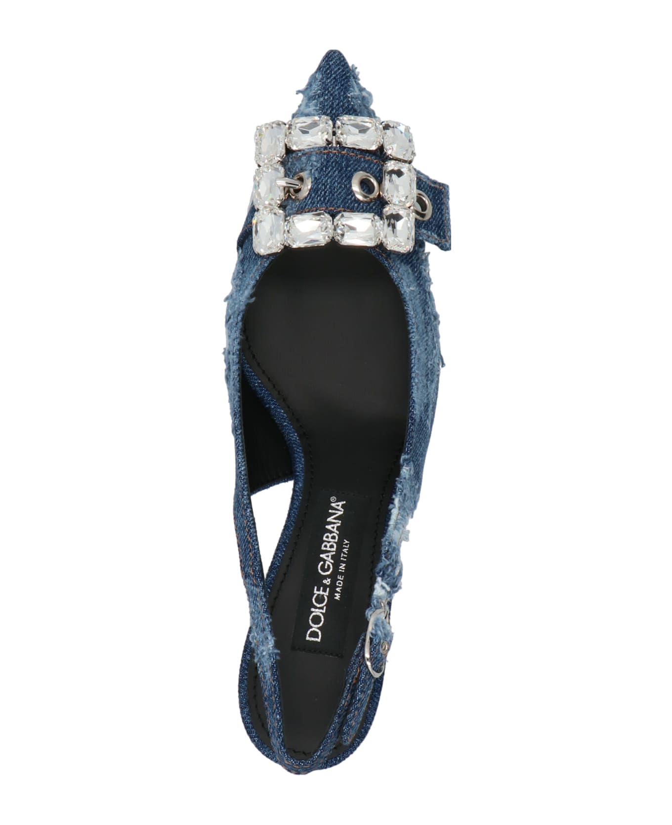 Dolce & Gabbana Patchwork Denim Slingbacks - Blue ハイヒール