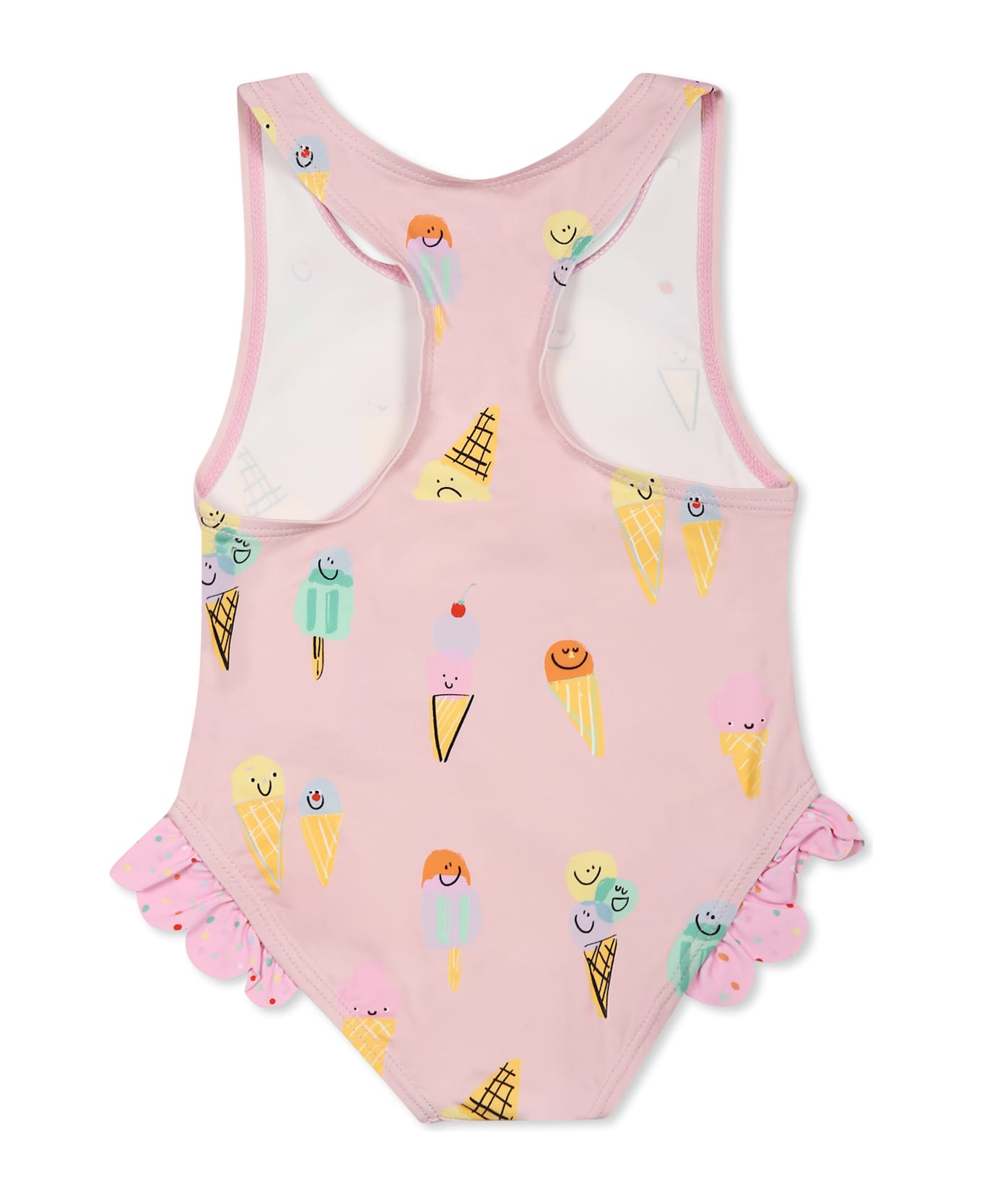 Stella McCartney Kids Pink Swimsuit For Baby Girl With Ice Cream - Pink