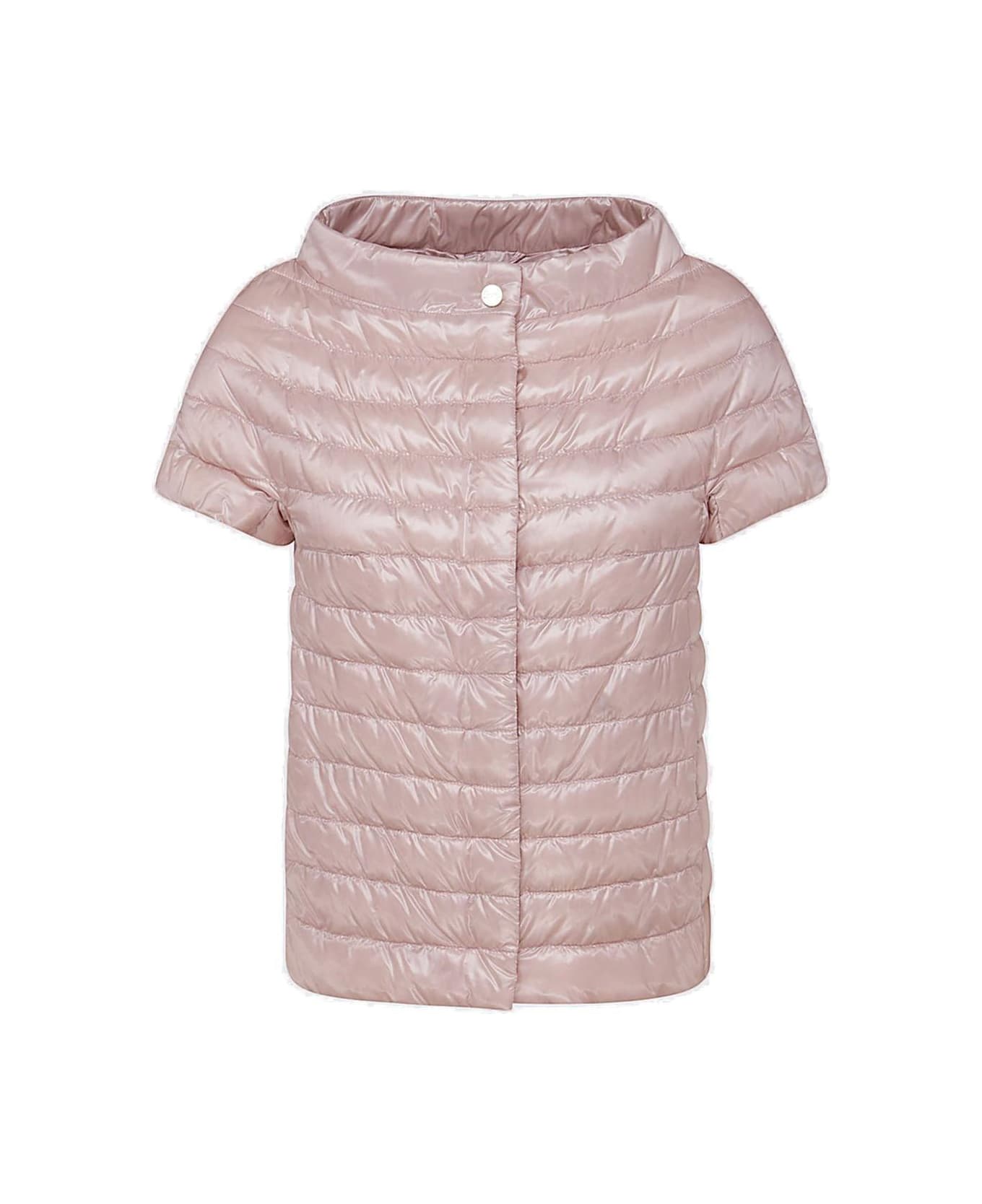 Herno Quilted Short-sleeve Jacket - Rosa Pallido