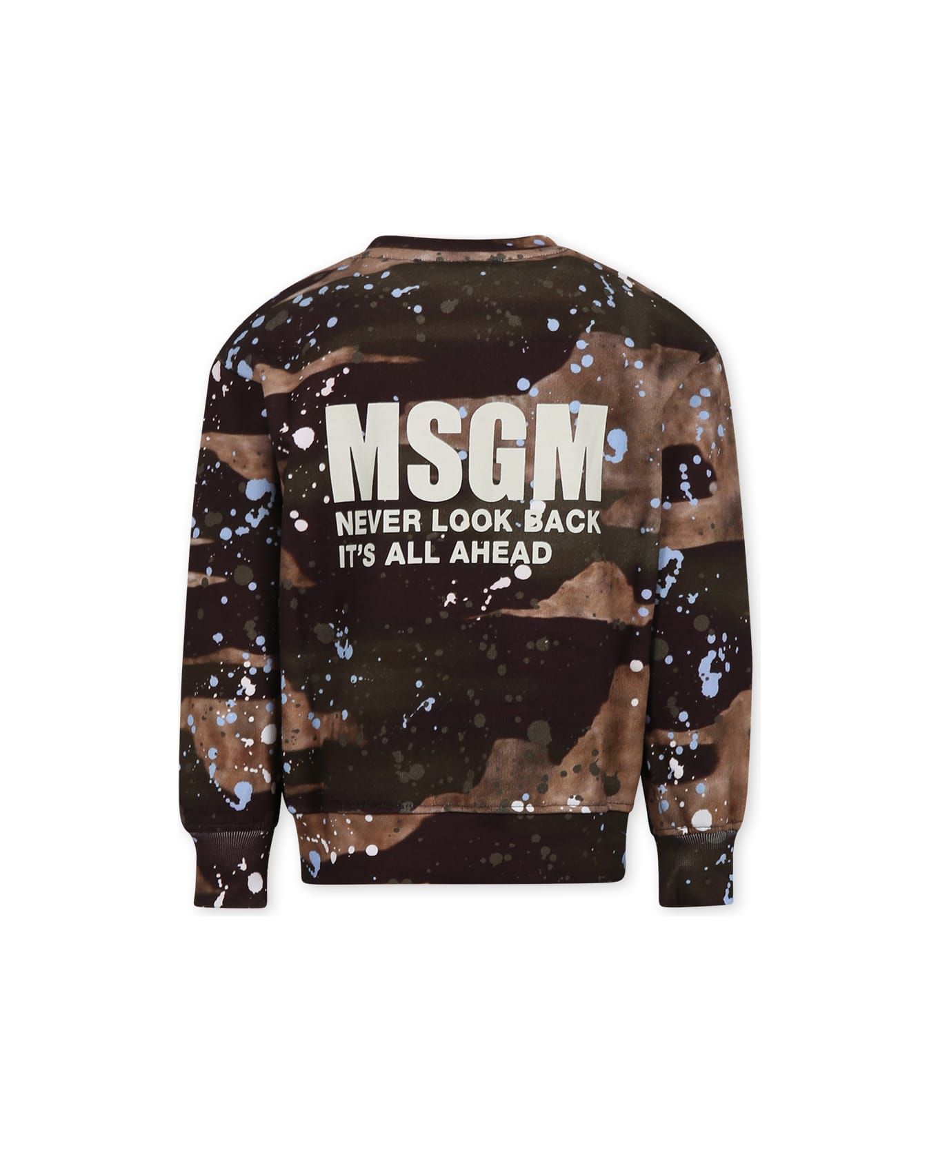 MSGM Brown Sweatshirt For Boy With Logo - Brown