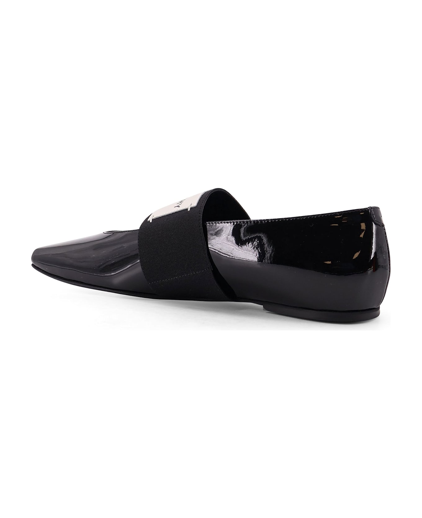 Givenchy Patent Leather Ballerinas With Maxi Logo Label - Black