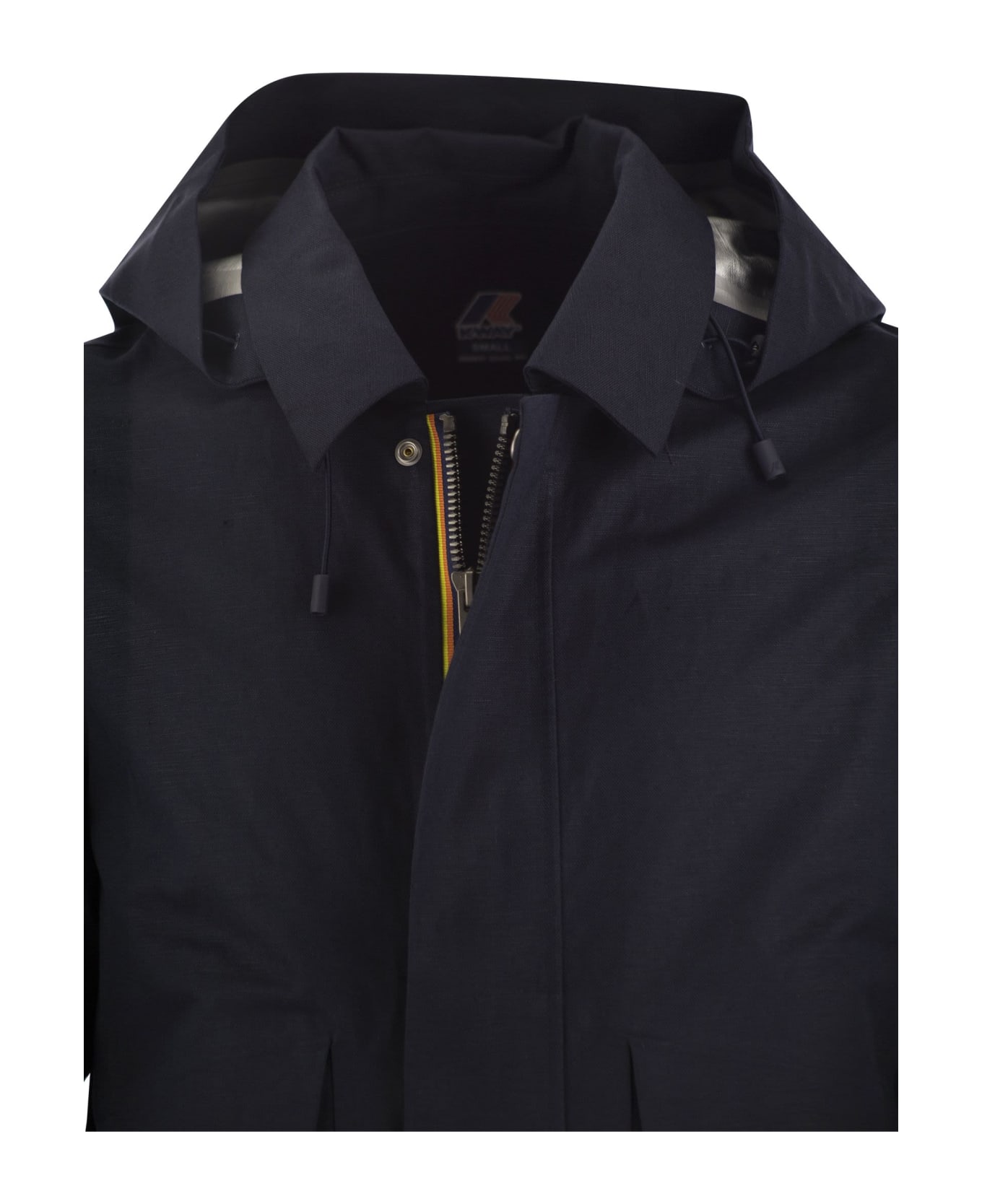 K-Way Kaya Linen Blend 2l - Hooded Jacket - Blue ジャケット
