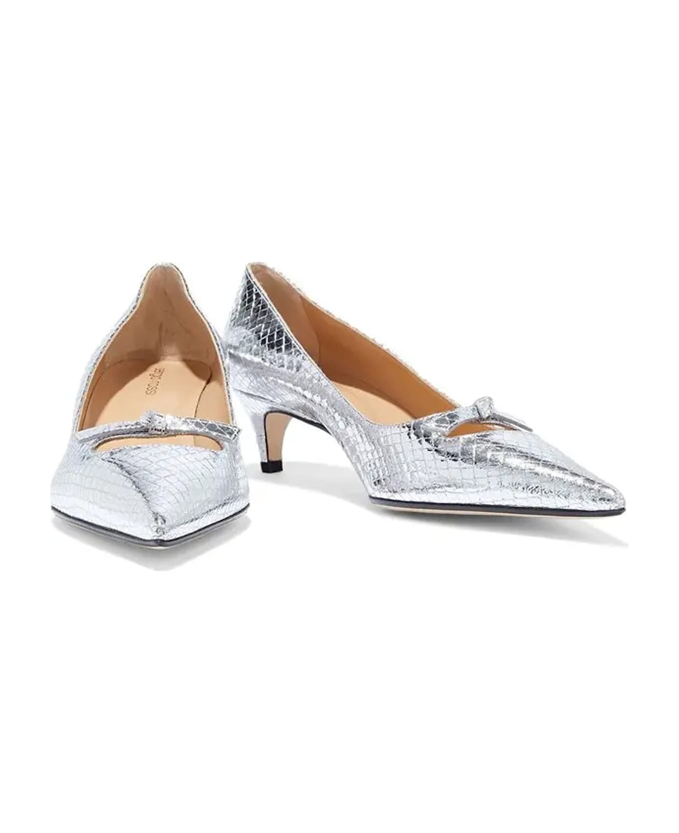 Sergio Rossi Isobel 045 Leather Pumps - Silver