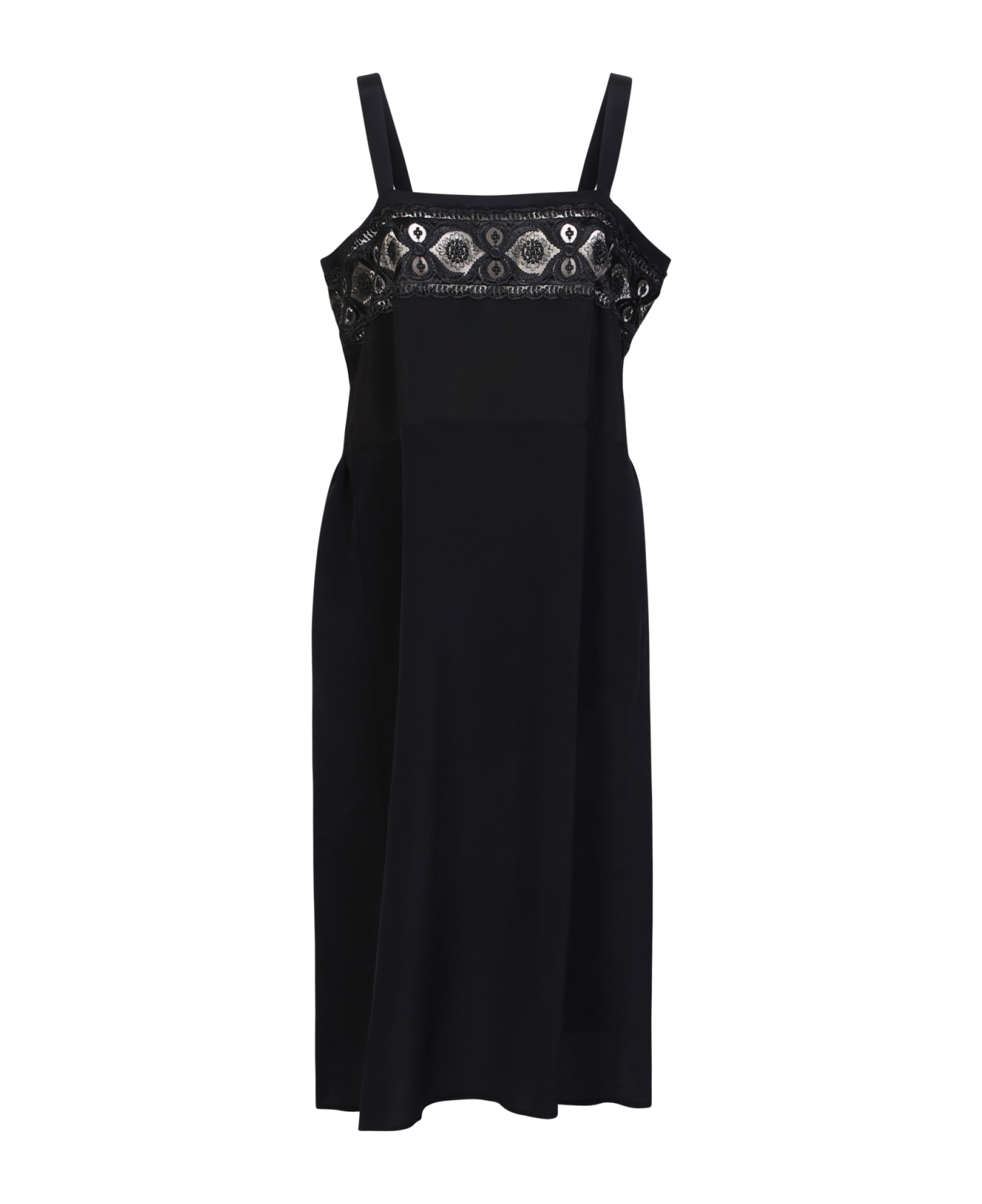 Maison Margiela Dress With Lace Panel - Black