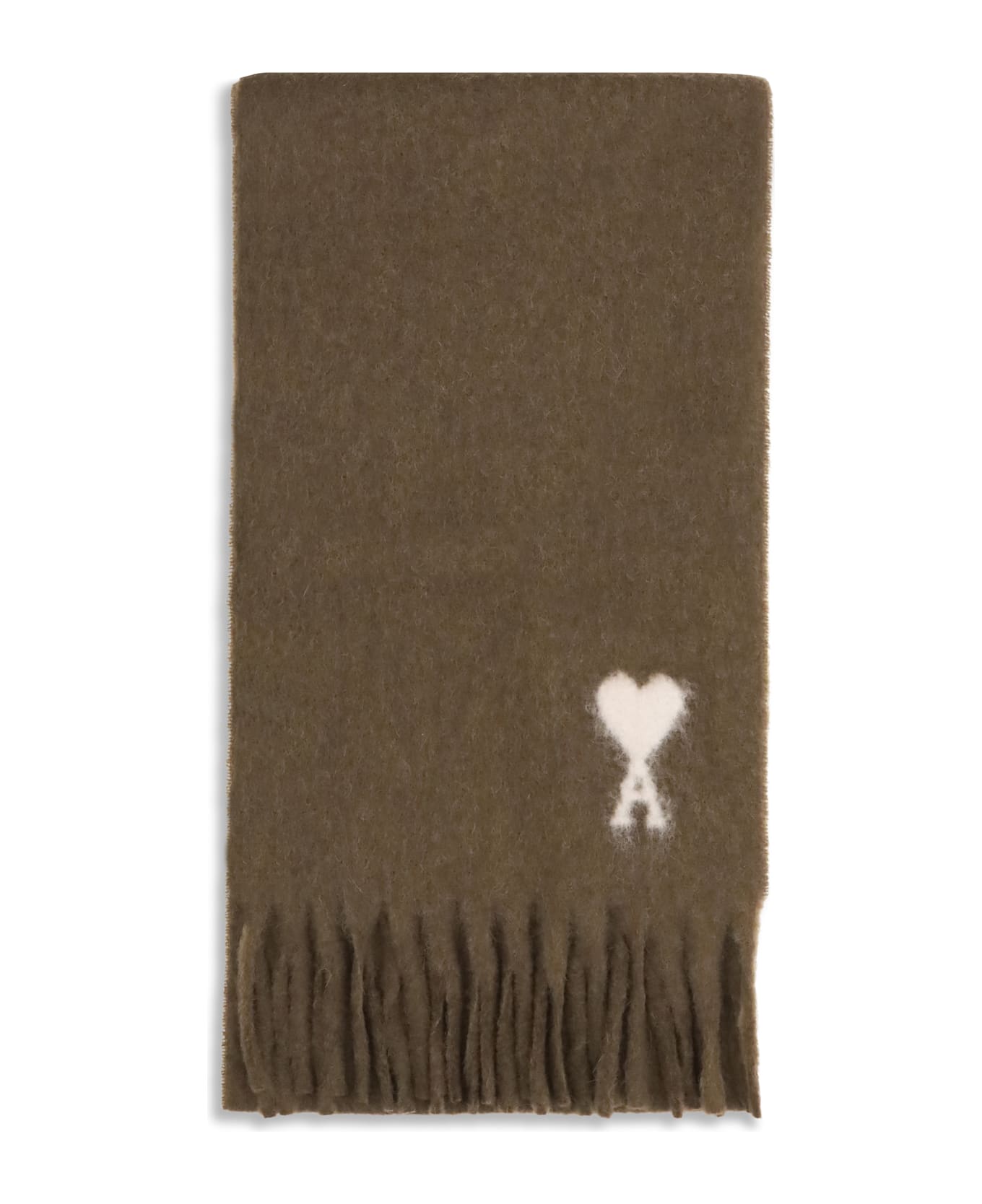 Ami Alexandre Mattiussi Ami De Coeur Scarf - BROWN
