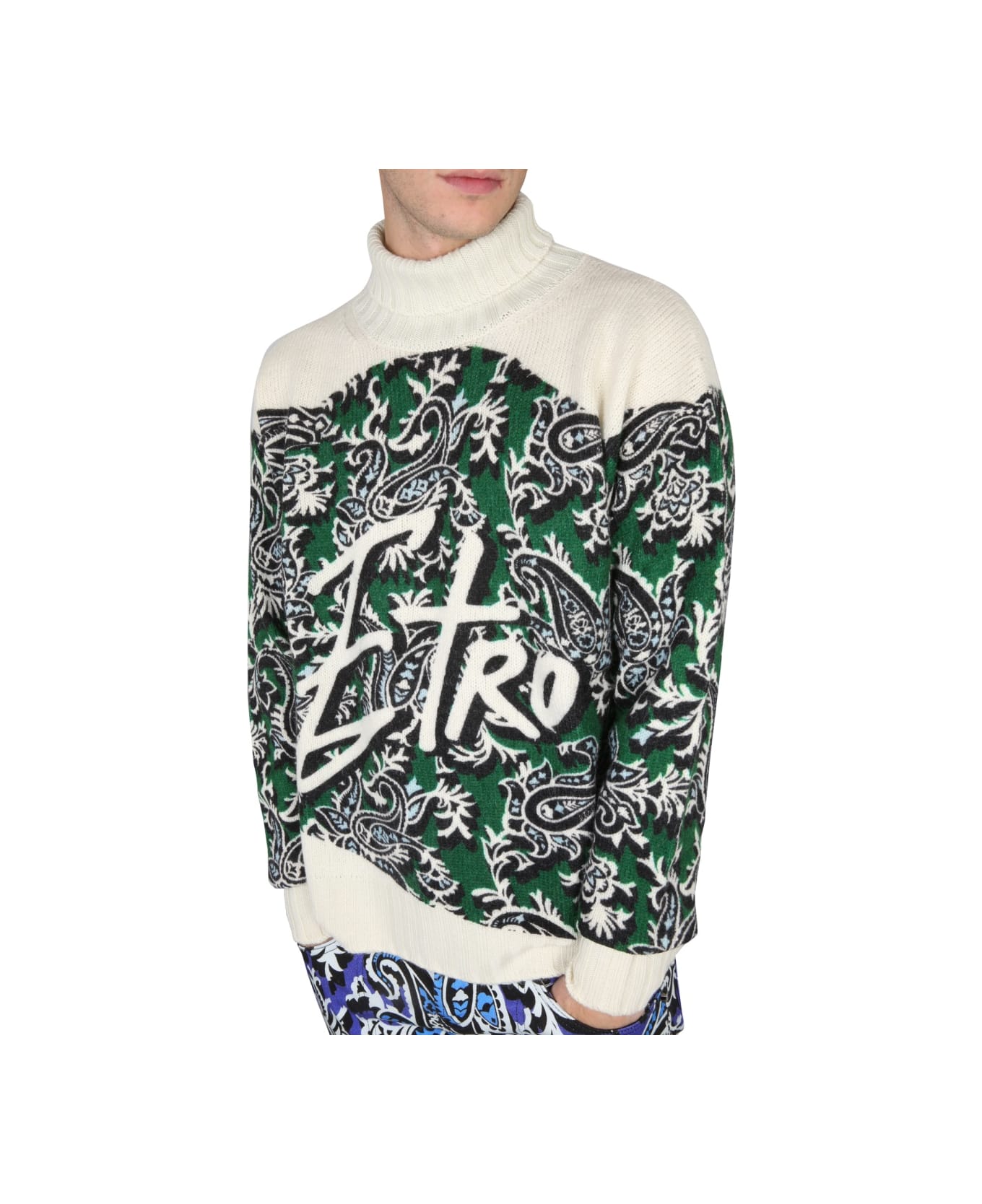 Etro Jersey With Logo And Paisley Print - GREEN