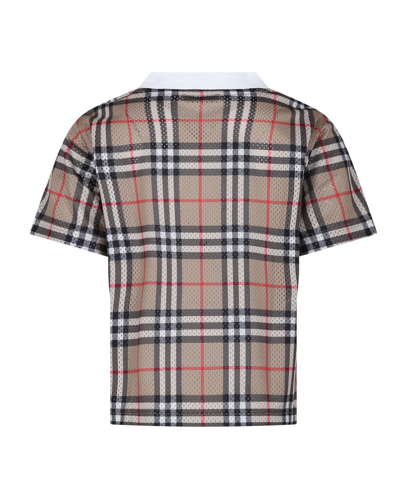 Burberry Beige T-shirt For Boy With Iconic Vintage Check - Beige