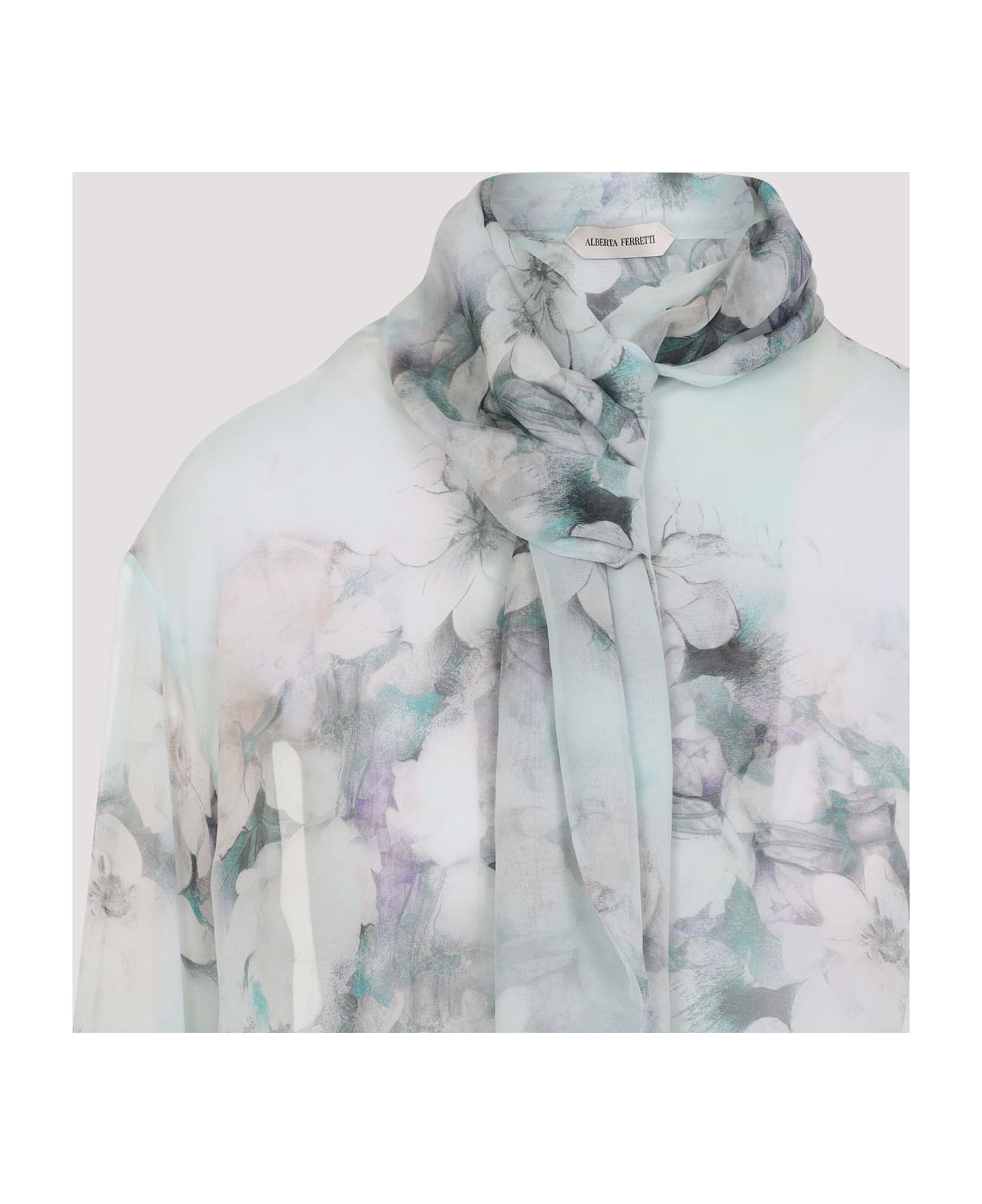 Alberta Ferretti Chiffon Shirt - Fantasia Ghiaccio