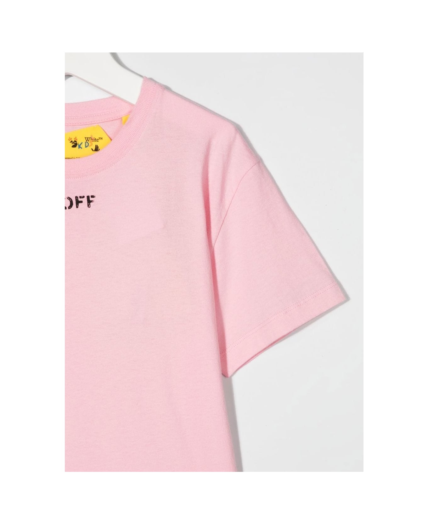 Off-White Kids Pink T-shirt With "off" Stamp - Pink/black
