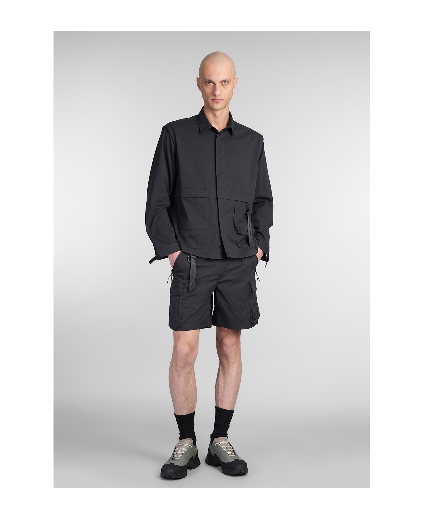 Alpha Industries Utility Overshirt Shirt In Black Cotton - black