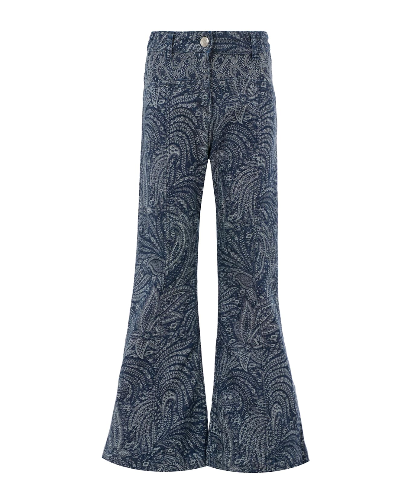 Etro Denim Jeans For Girl With Paisley Print - Denim