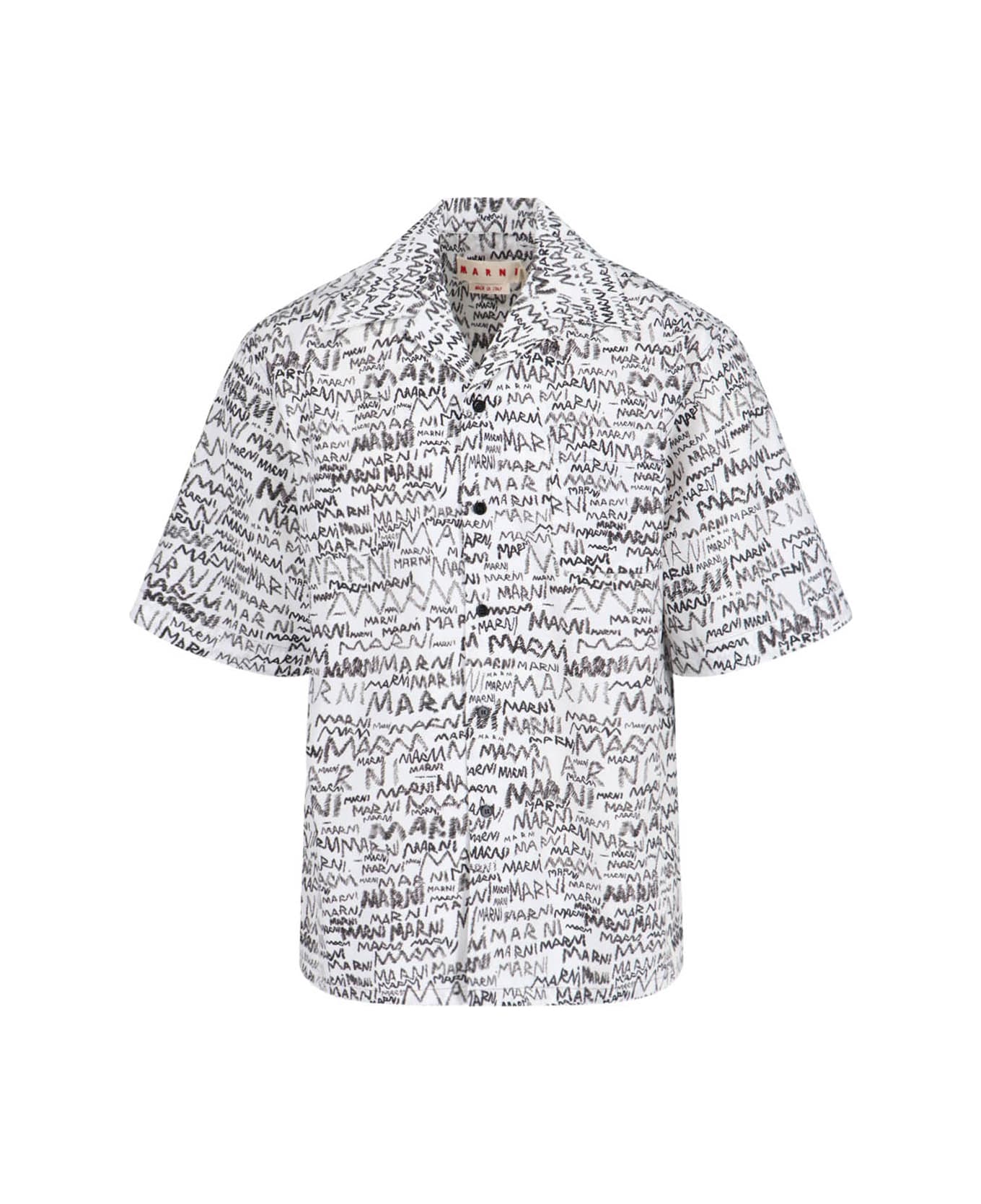 Marni 
scribble
 Bowling Shirt - LILY WHITE