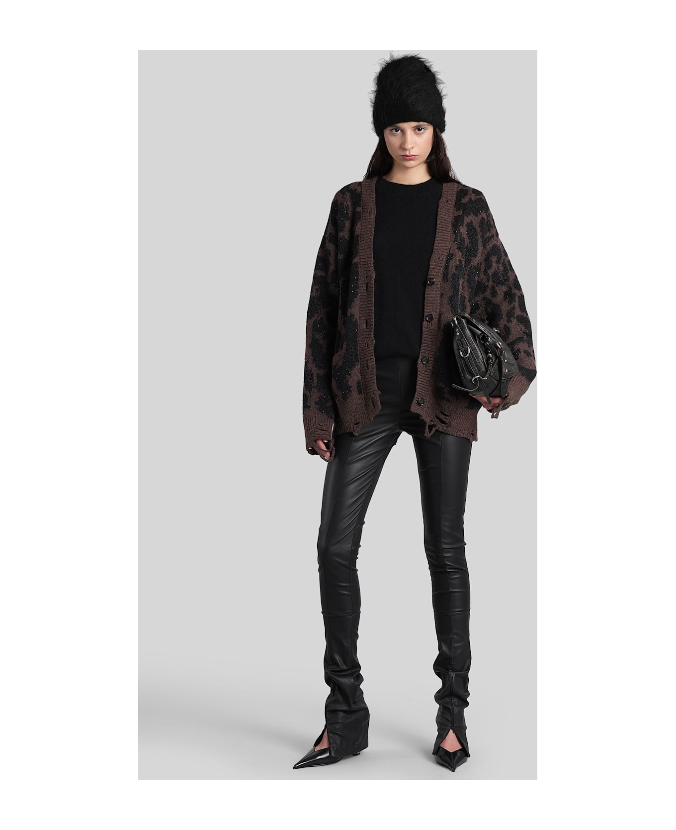 Laneus Cardigan In Black Wool - MACULATO