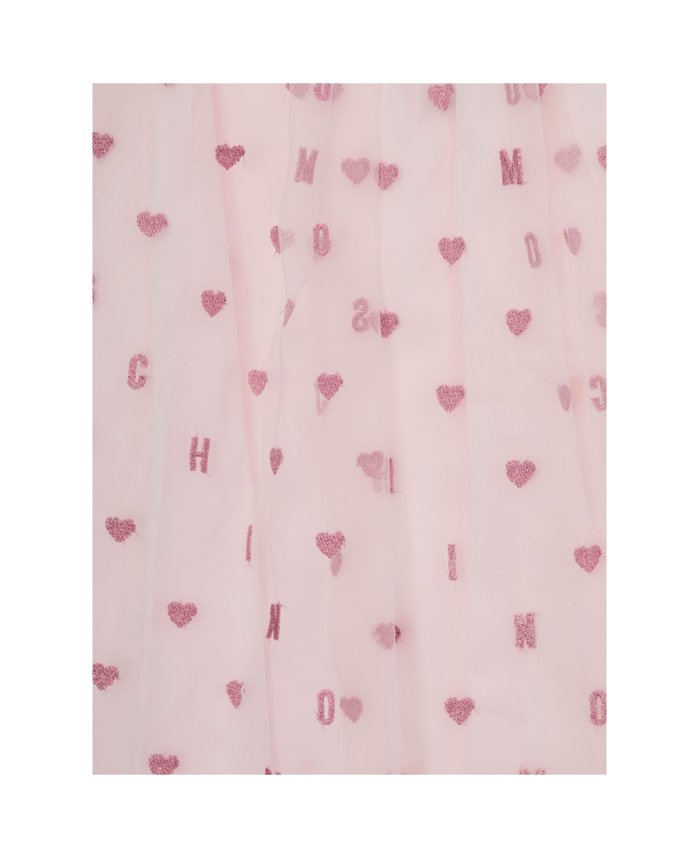 Moschino Pink Skirt With All-over Jacquard Motif In Cotton Girl - Pink