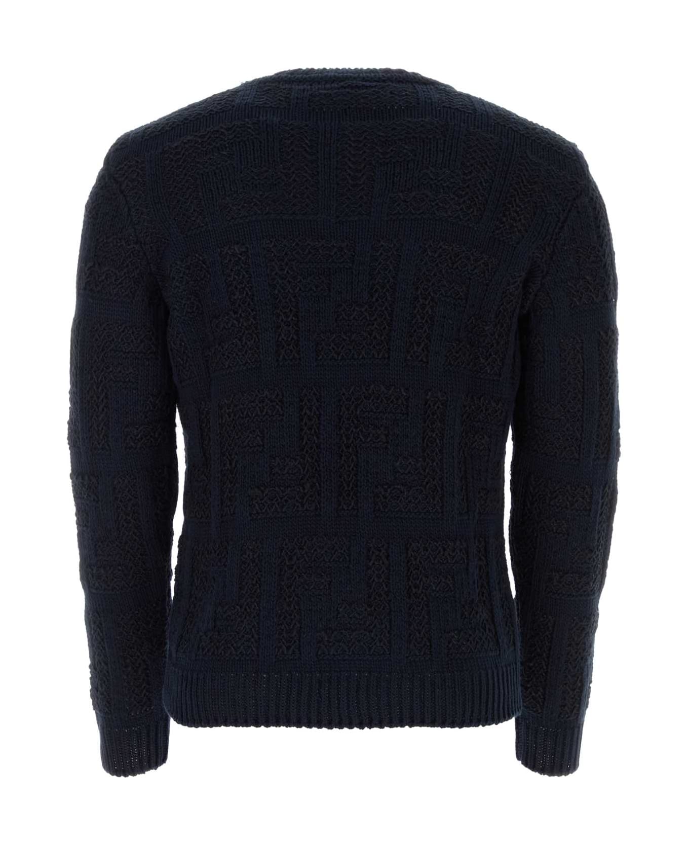 Fendi Blue Cotton Blend Sweater - BLUE ニットウェア