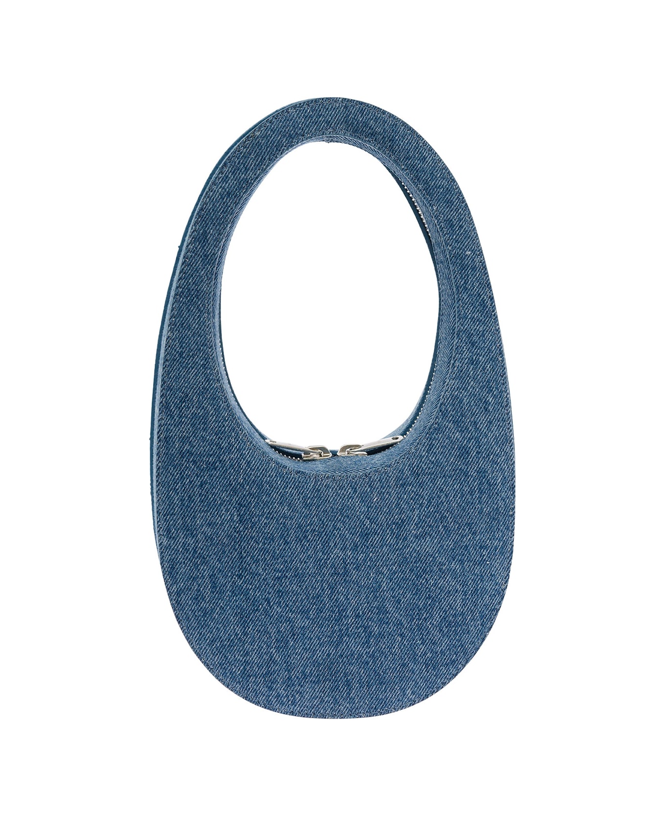 Coperni 'mini Swipe' Light Blue Handbag With Embossed Logo In Denim Woman - Blu