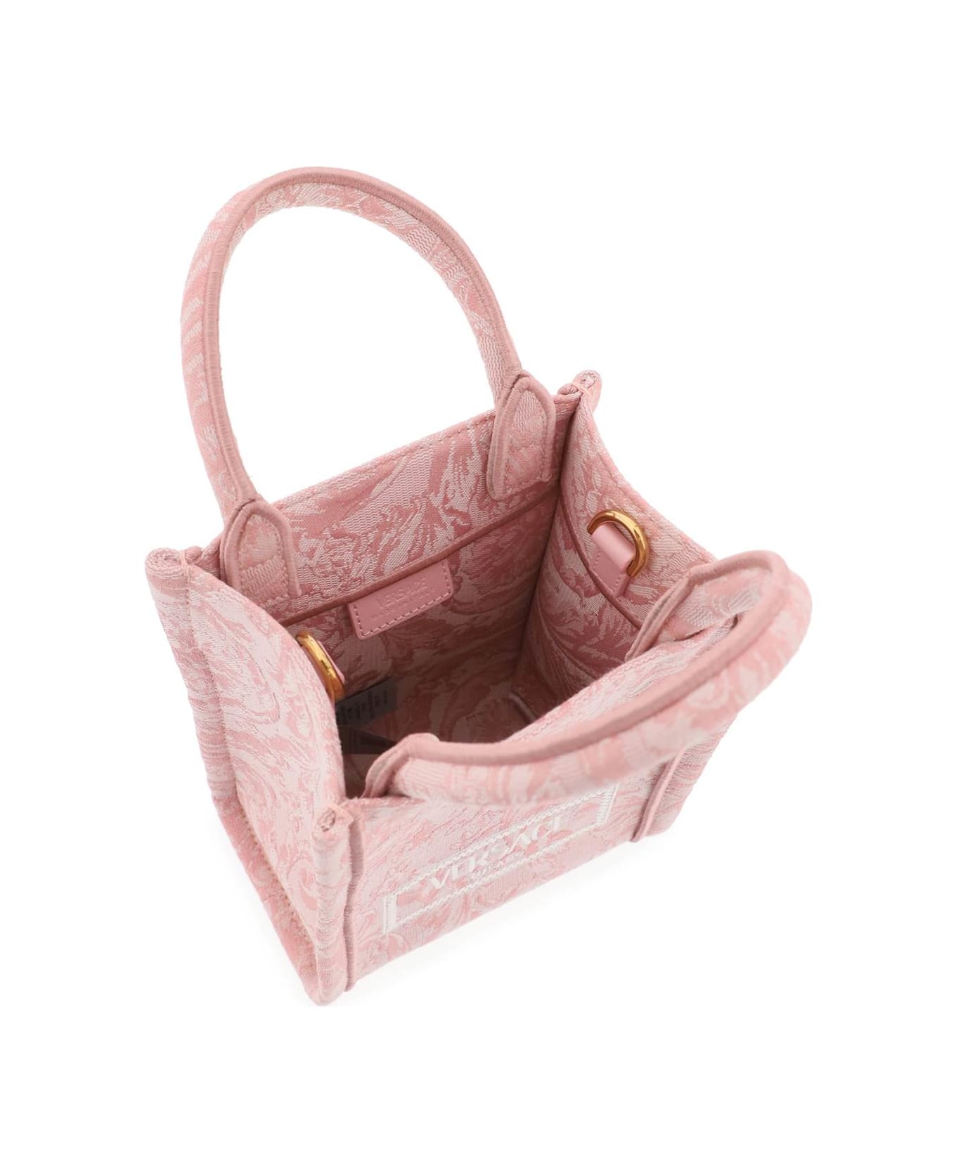 Versace Athena Barocco Mini Tote Bag - PALE PINK ENGLISH ROSE VE (Pink)