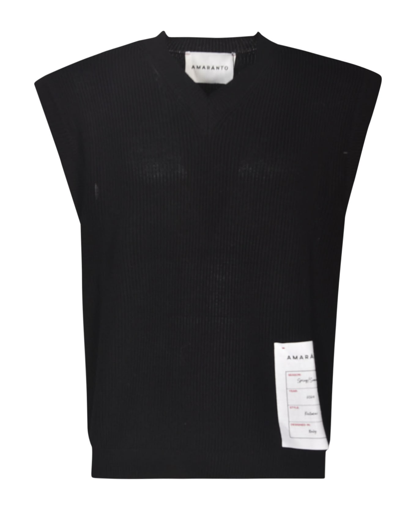 Amaranto Rib Knitted Vest - Black