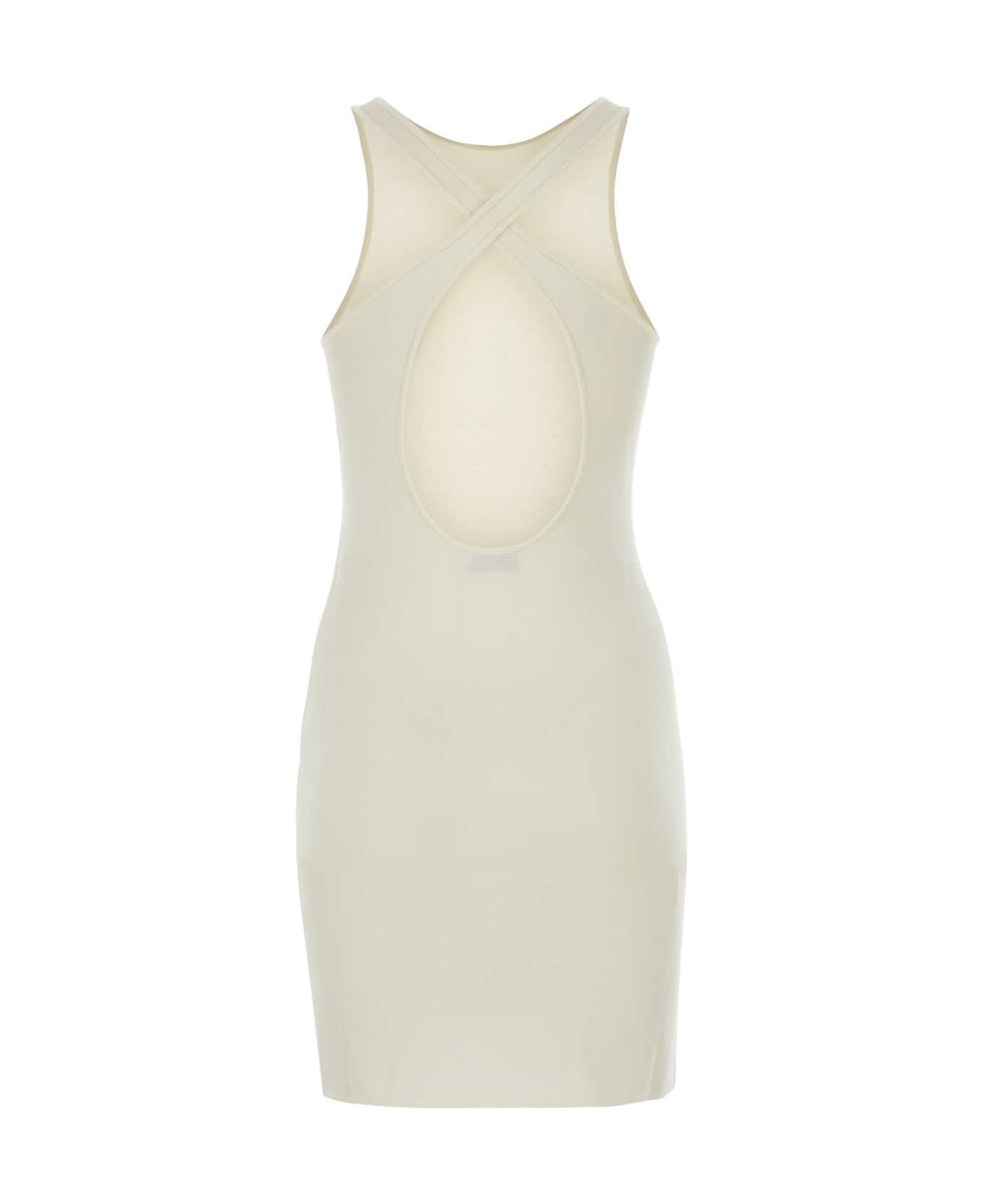 Saint Laurent Ivory Stretch Viscose Blend Mini Dress - NATUREL