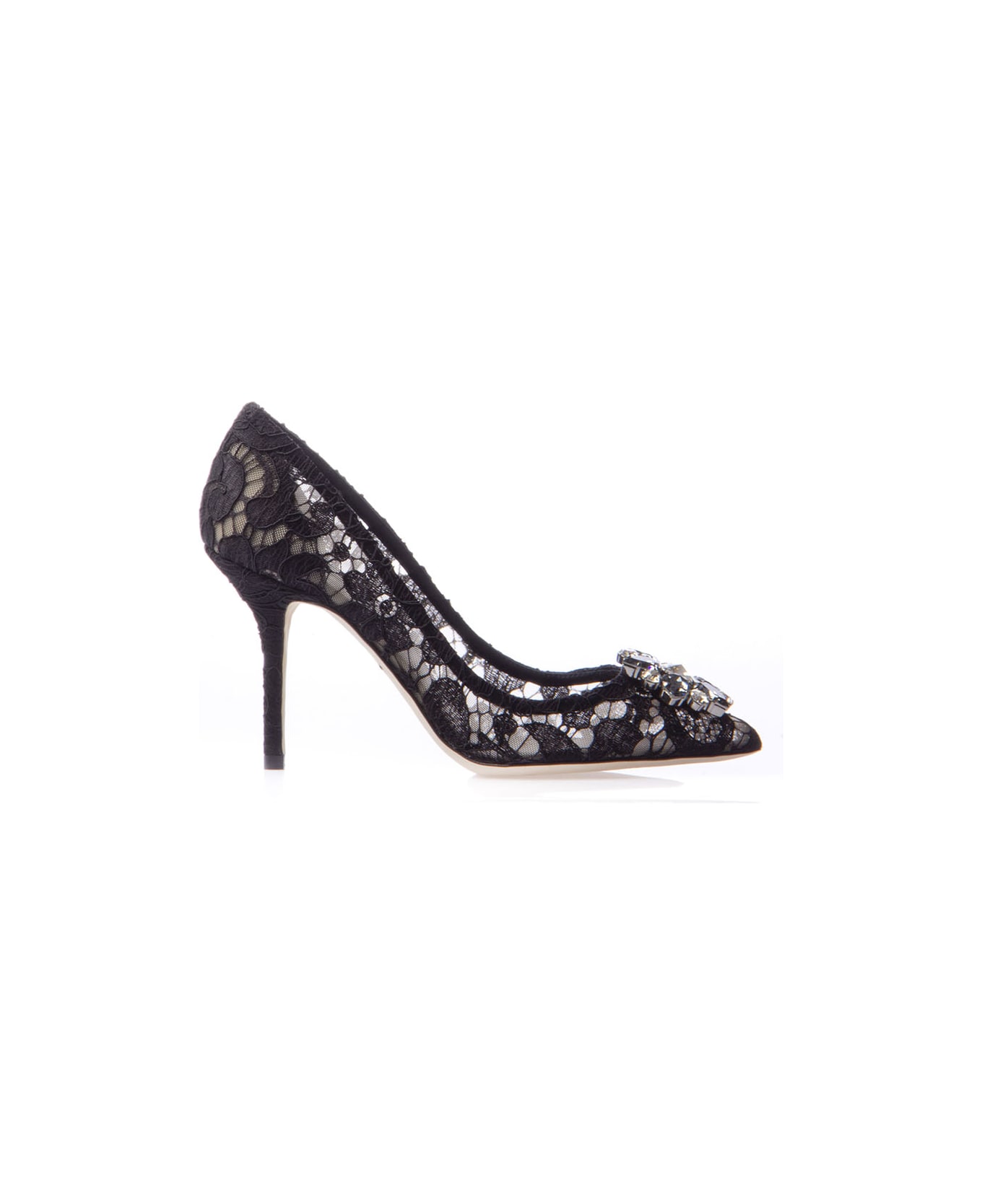 Dolce & Gabbana Rainbow Lace Pumps With Broche - Black