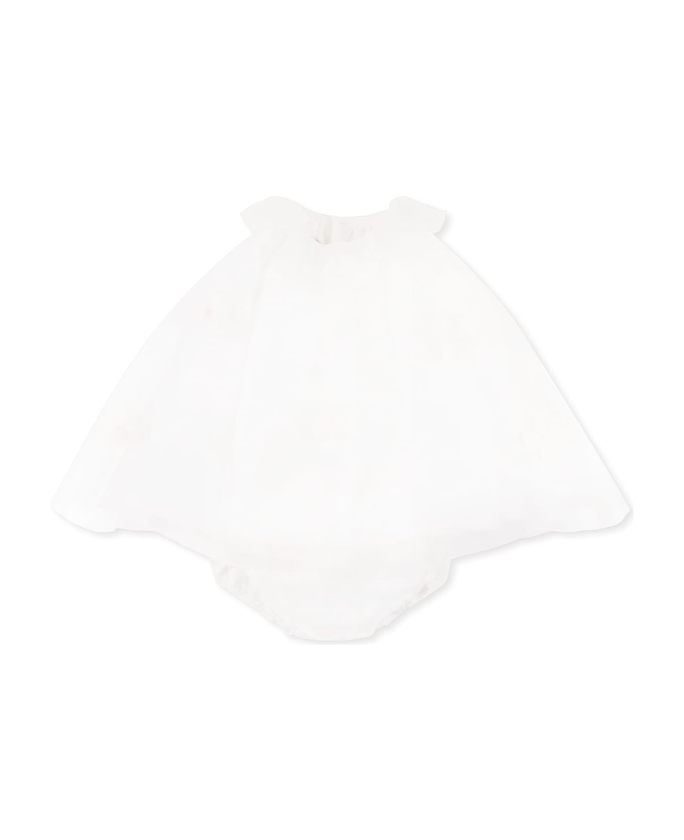 La stupenderia Ivory Dress For Baby Girl With Flowers - Ivory