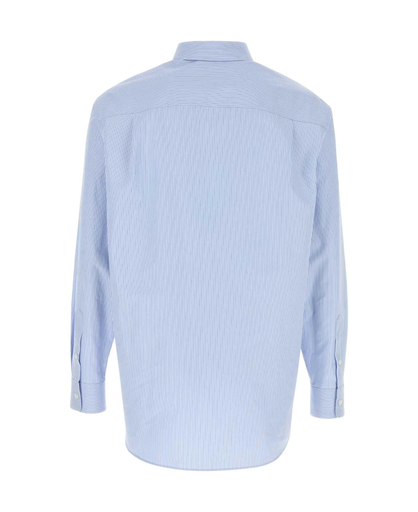 Gucci Embroidered Poplin And Satin Shirt - AZUREBLUEMC