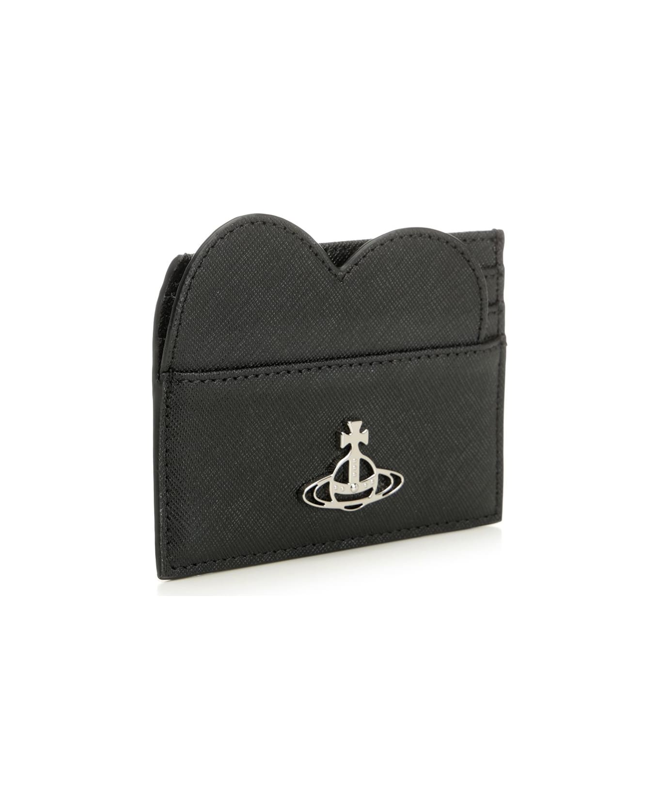 Vivienne Westwood Asymmetrical 'heart' Card Holder - BLACK
