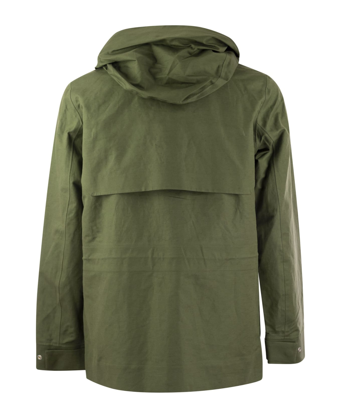 K-Way Erhal Linen Blend 2l - Hooded Jacket - Green