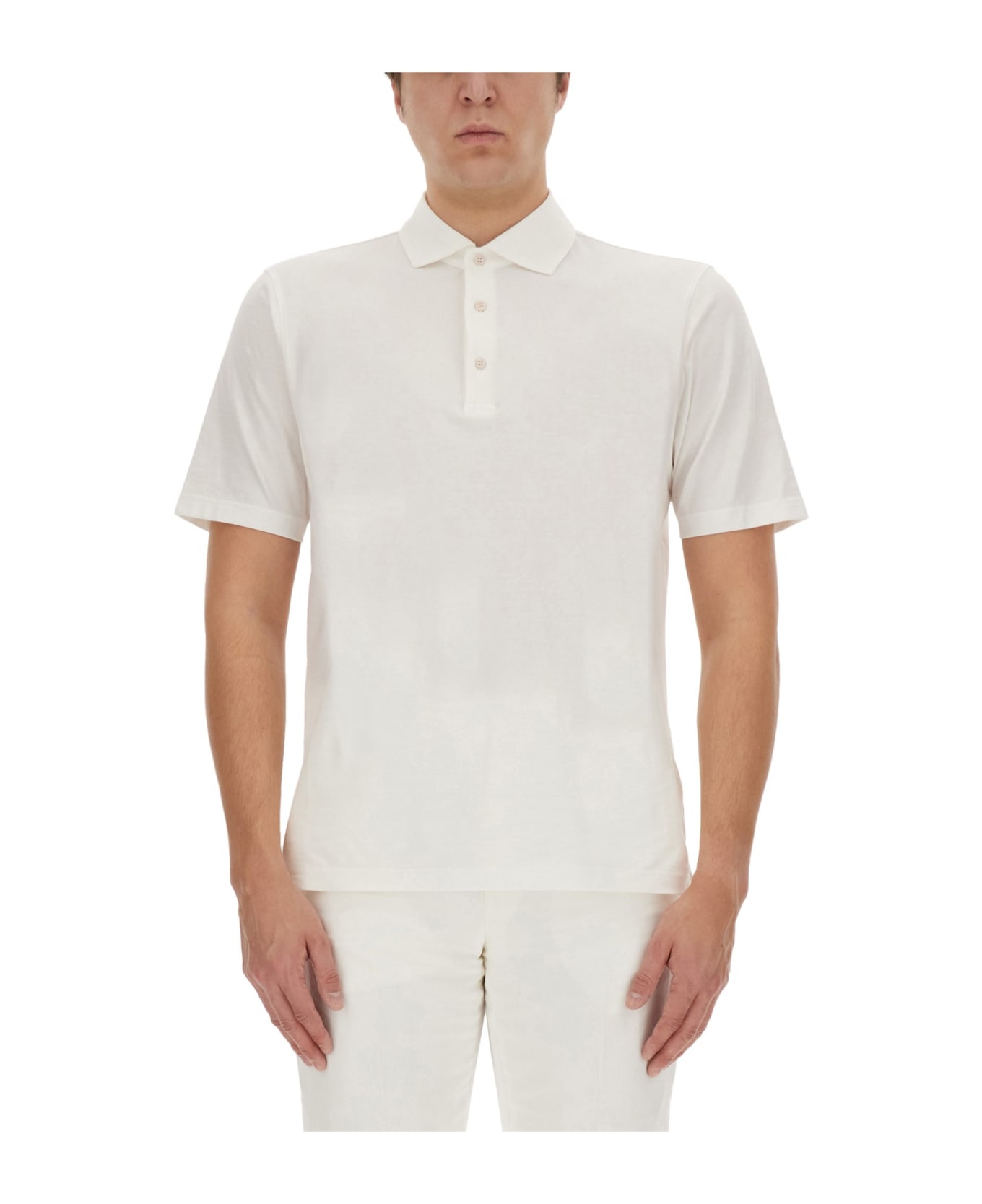Lardini Regular Fit Polo Shirt - WHITE ポロシャツ