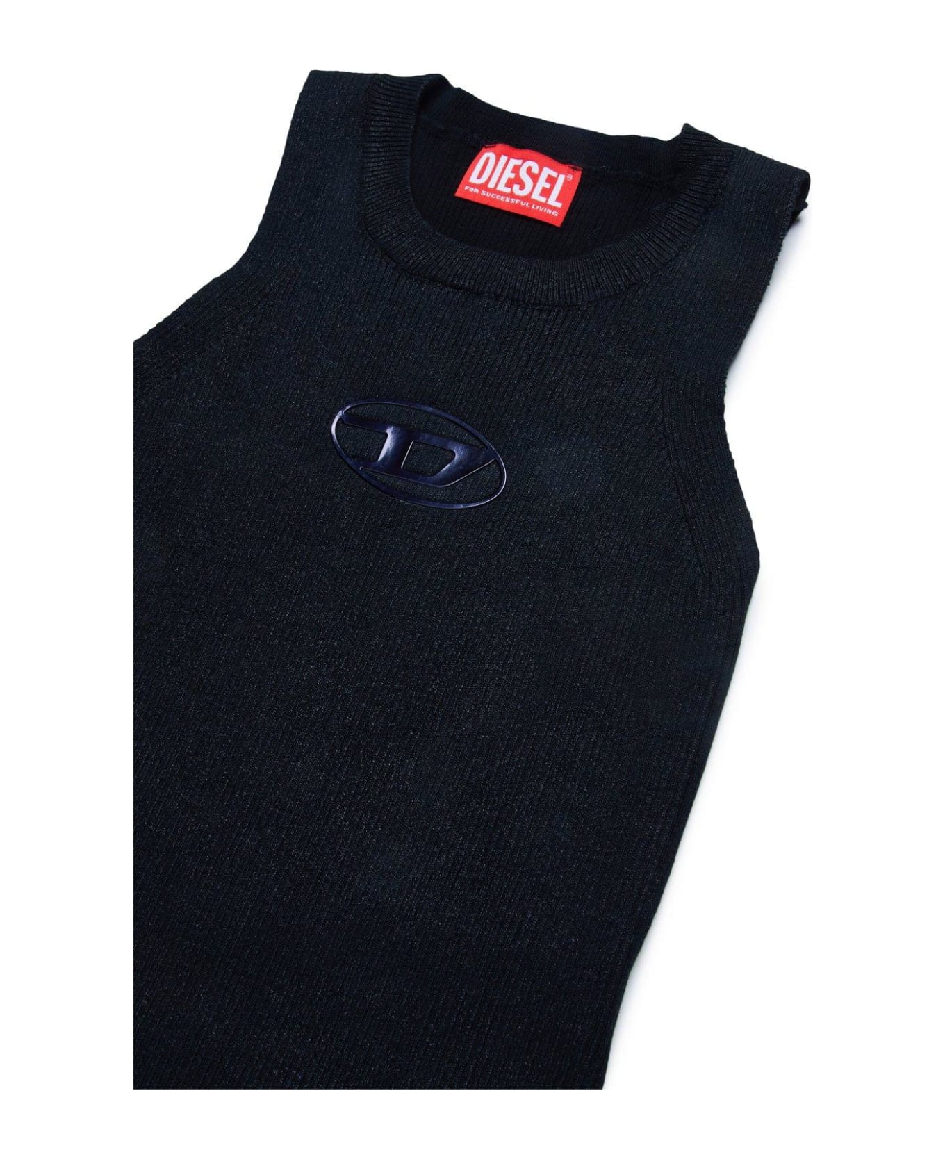 Diesel Konerva Logo-embroidered Ribbed-knit Tank Top - Black Tシャツ＆ポロシャツ