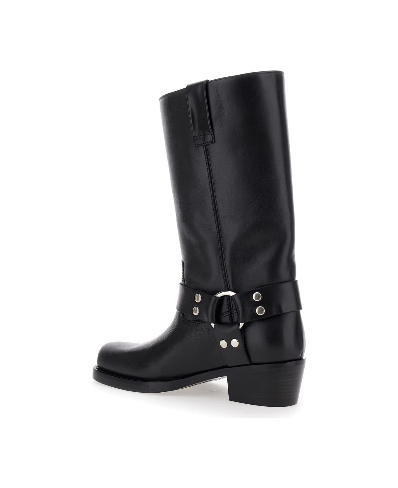 Paris Texas 'roxy' Black Western Style Ankle Boots In Leather Woman - Black