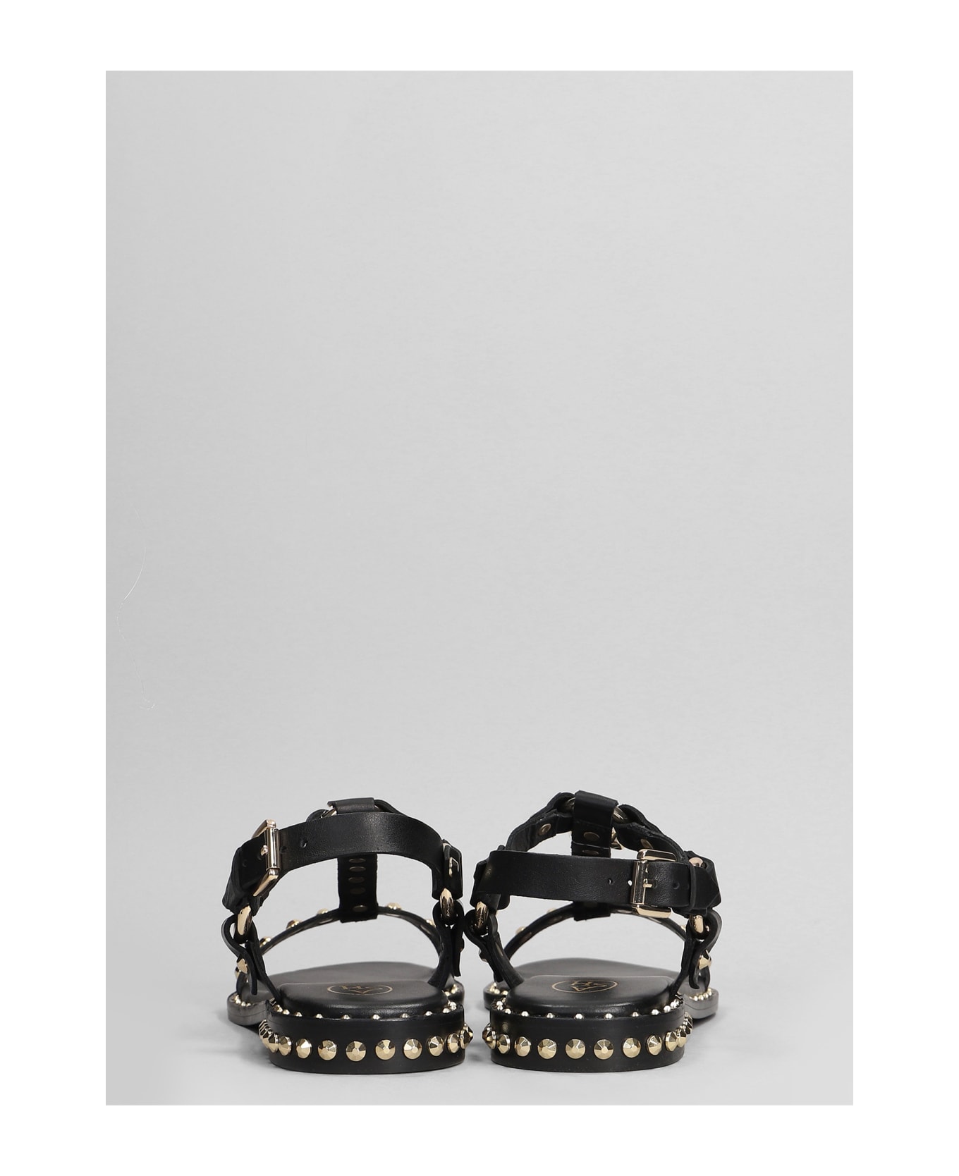 Ash Patsy Flats In Black Leather - black