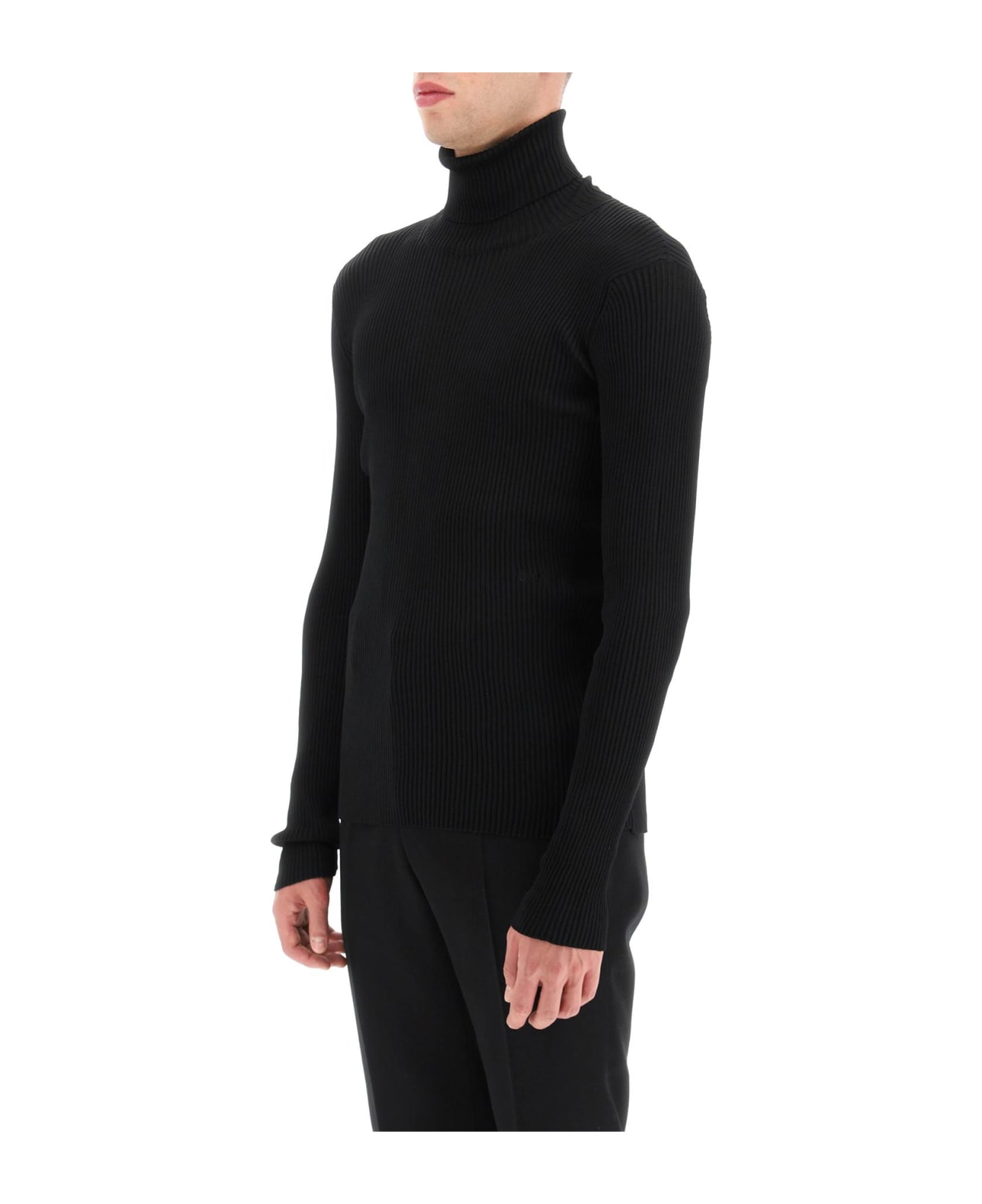 Off-White Ribbed Techno Knit Turtleneck Sweater - Black ニットウェア