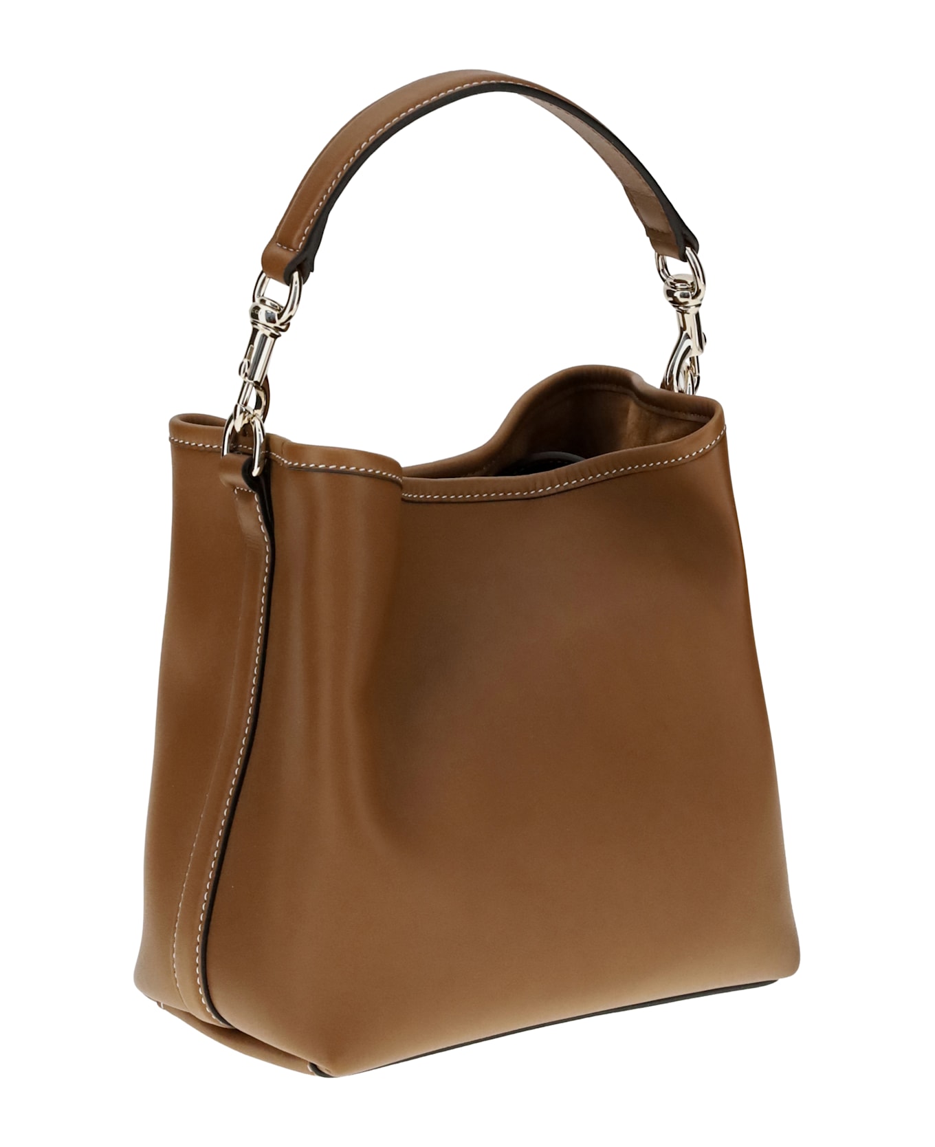 Gucci Gg Emblem Leather Bucket Bag