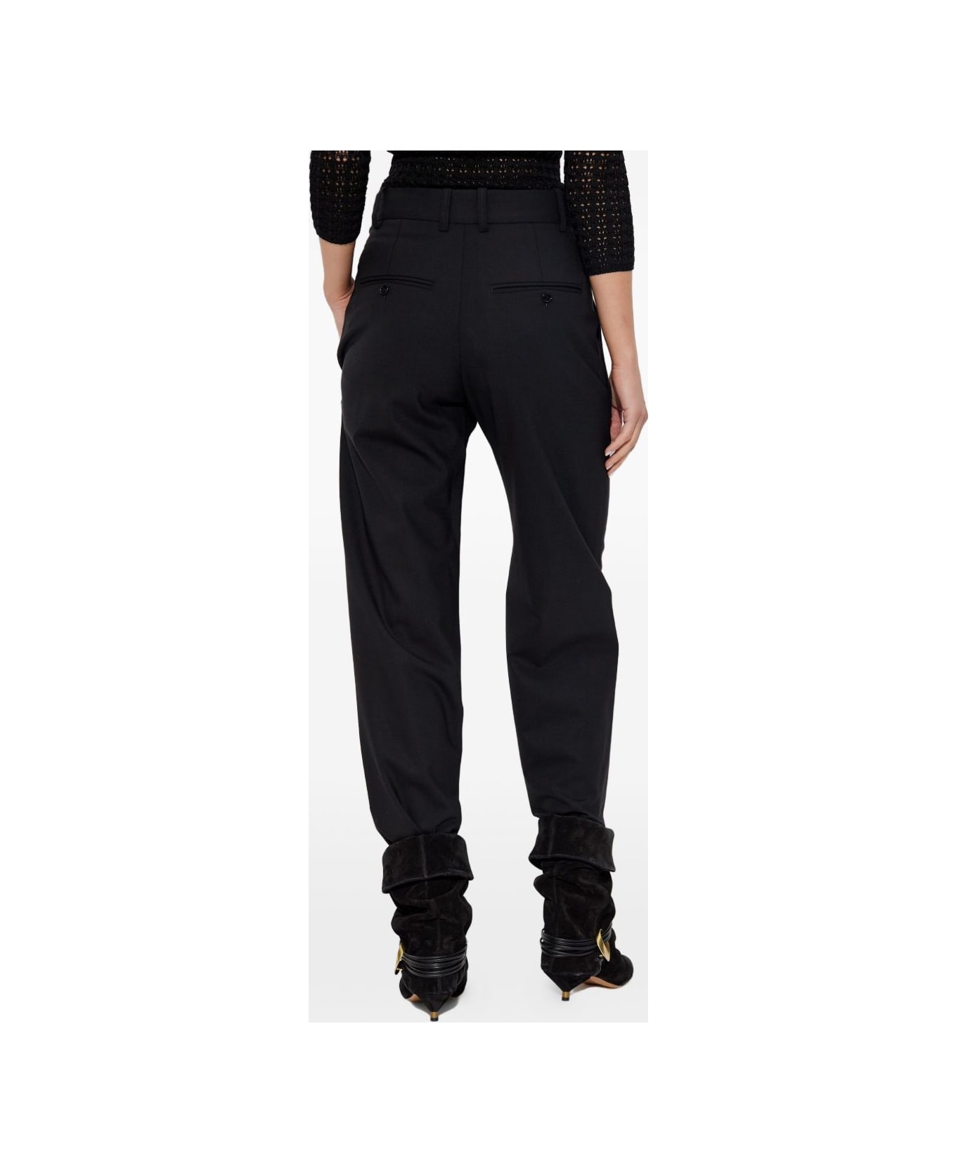 Isabel Marant Straight-leg Virgin Wool Blend Trousers - Black