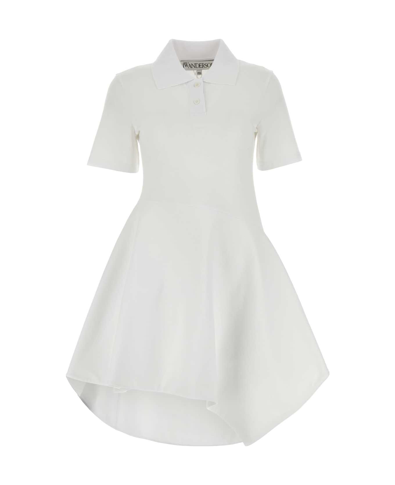 J.W. Anderson White Piquet Polo Dress - White
