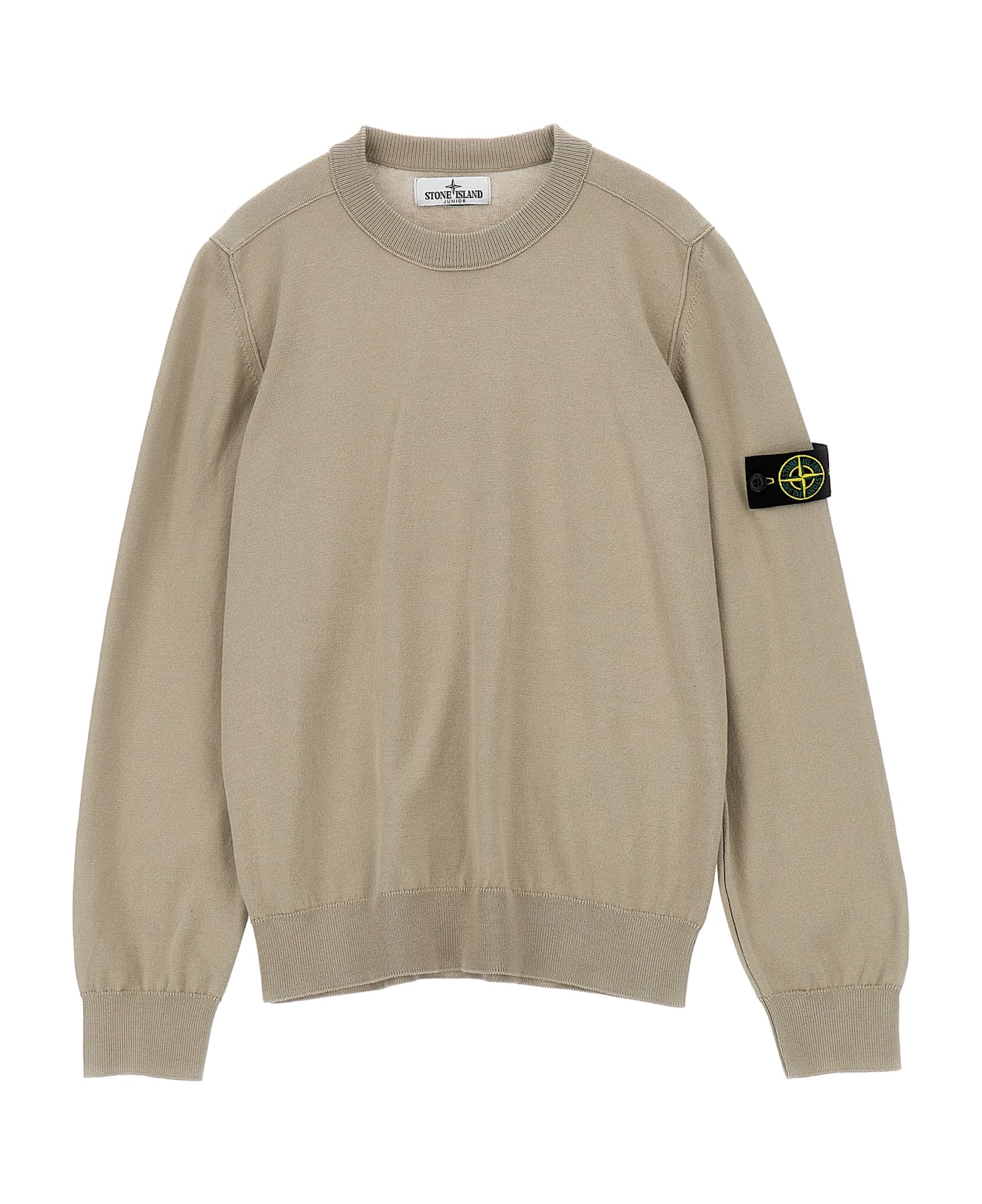 Stone Island Junior Logo Badge Sweater - Beige
