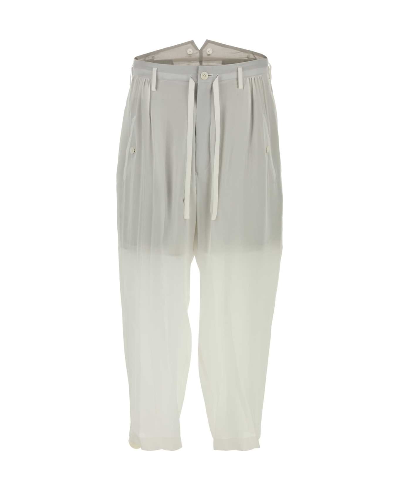 Yohji Yamamoto White Silk Pant - White