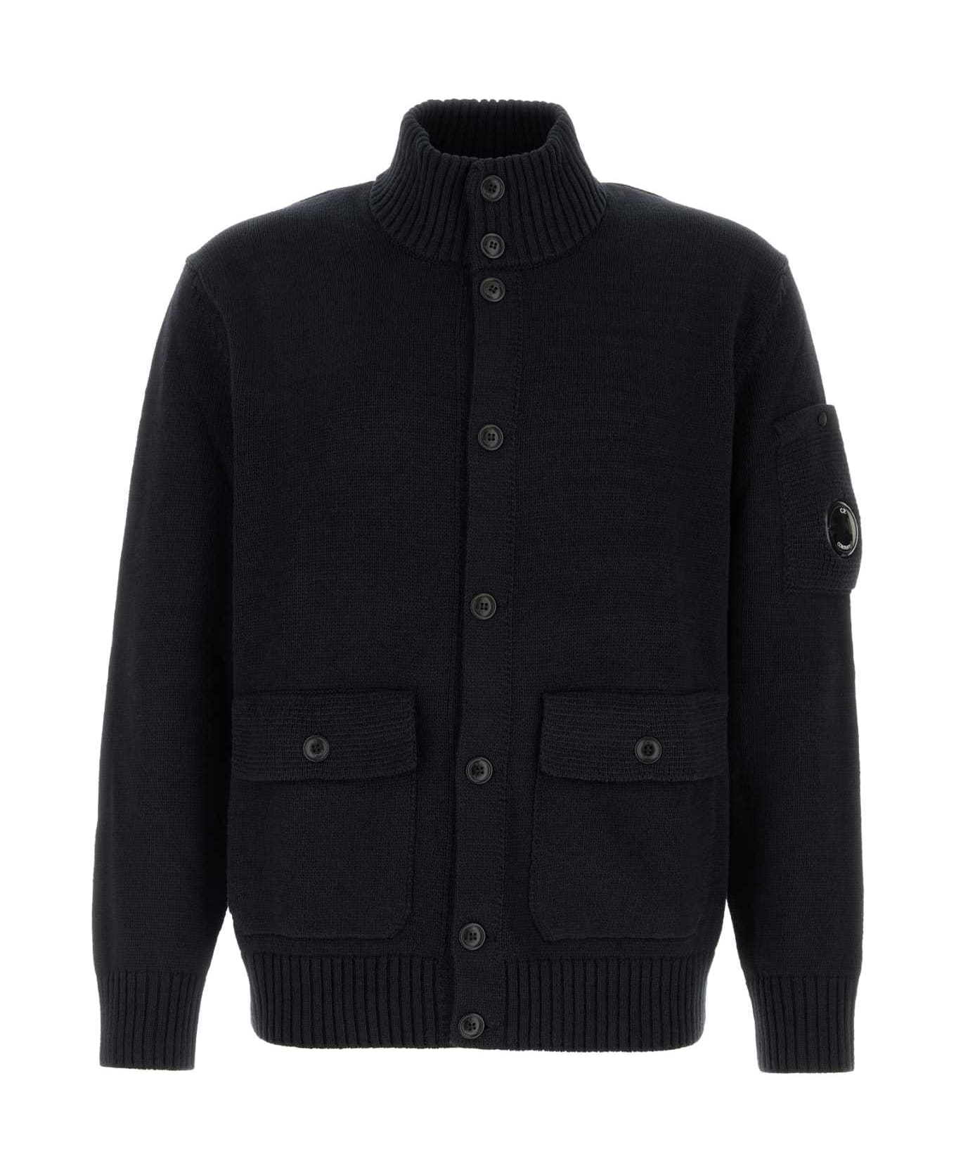 C.P. Company Midnight Blue Cotton Cardigan - TOTALECLIPSE