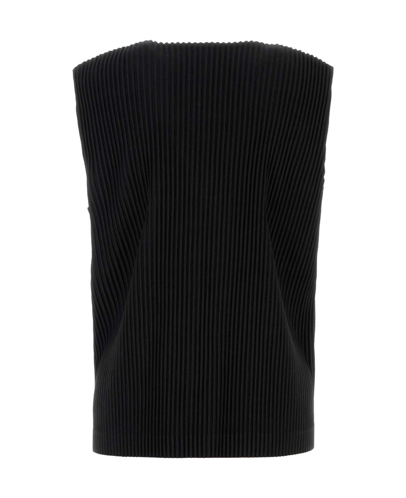 Homme Plissé Issey Miyake Black Polyester Vest - BLACK