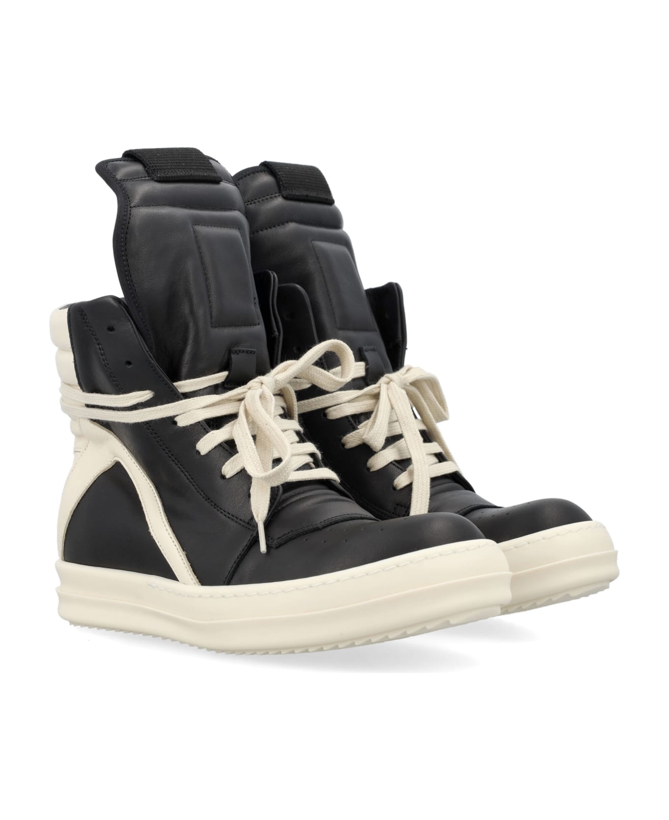 Rick Owens Geobasket Sneakers - BLACK WHITE