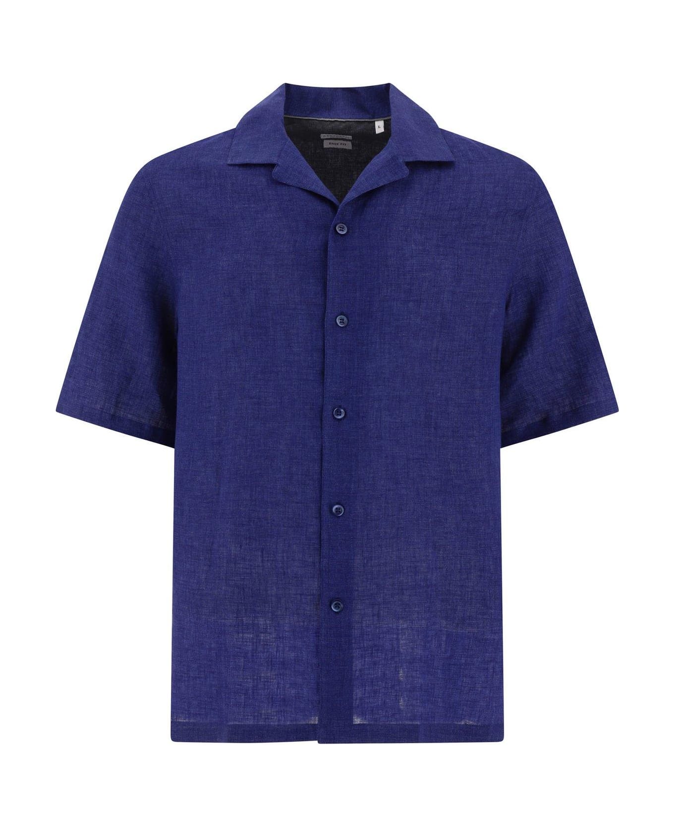 Brunello Cucinelli Buttoned Short-sleeved Shirt - BLUE