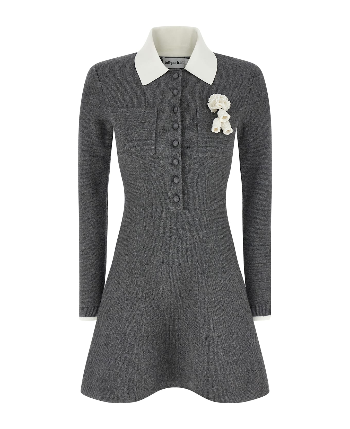 self-portrait Knitted Dress - Gray